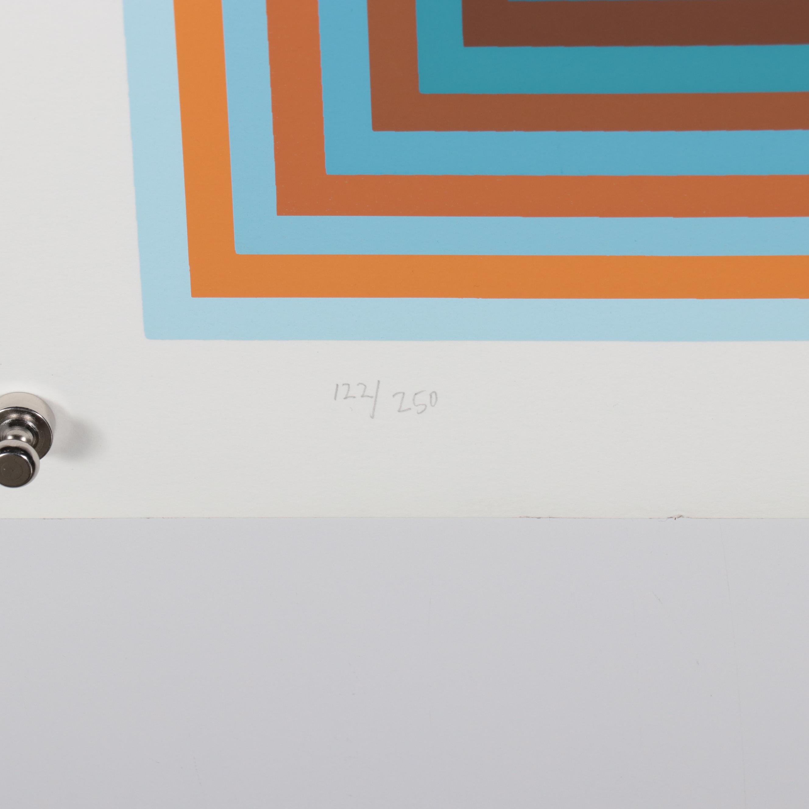 Jurgen Peters Op Art Serigraph "Pyramidal Contrast," 1981