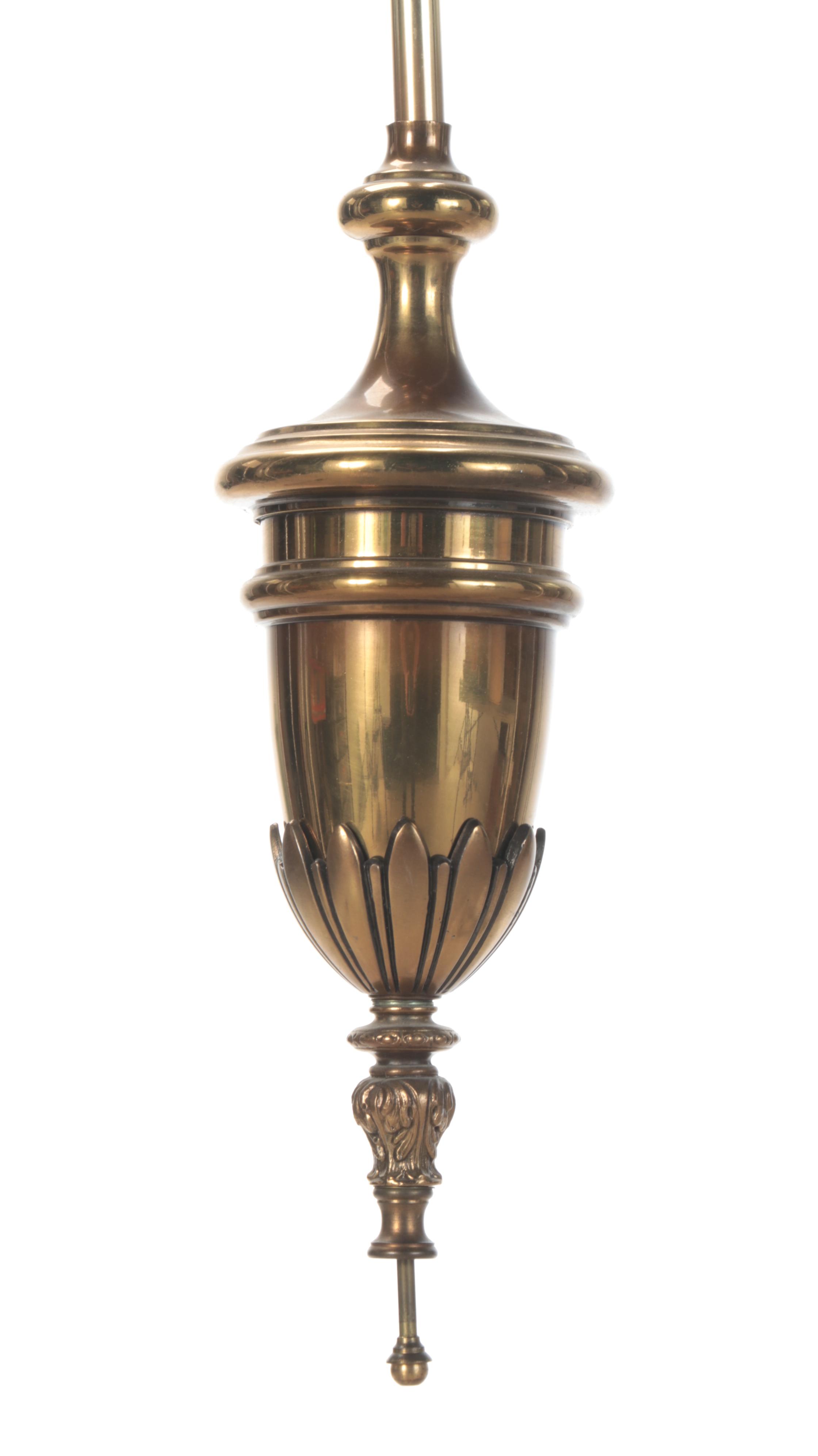 Brass Pendant Swag Light, Mid-20th Century