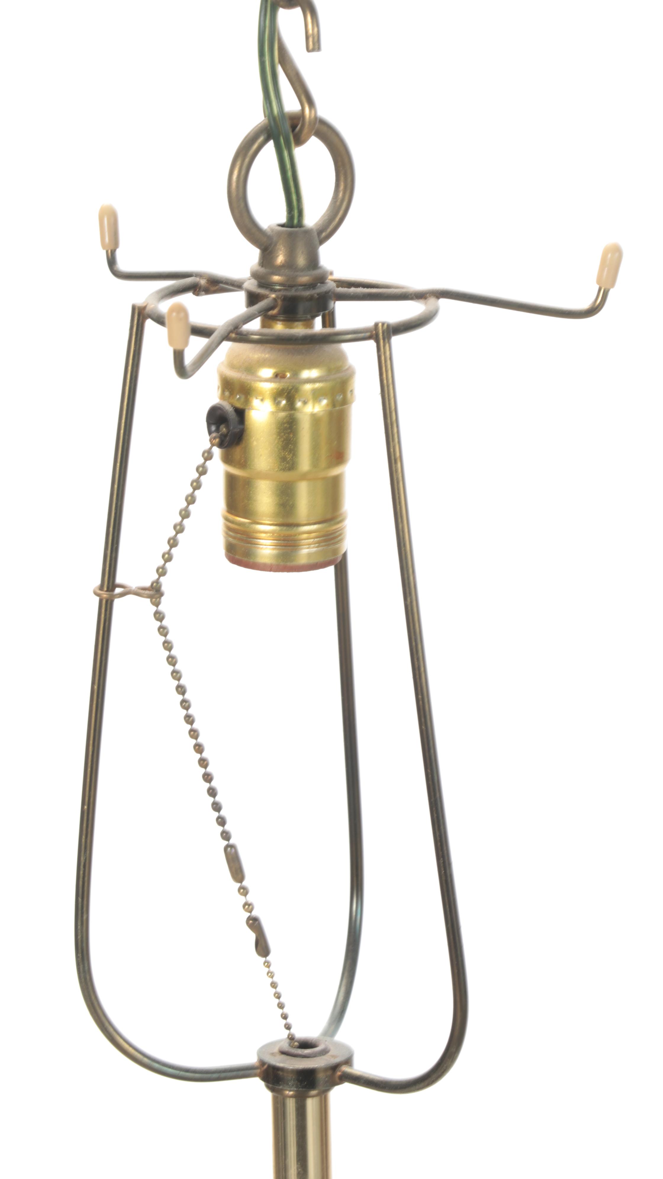 Brass Pendant Swag Light, Mid-20th Century