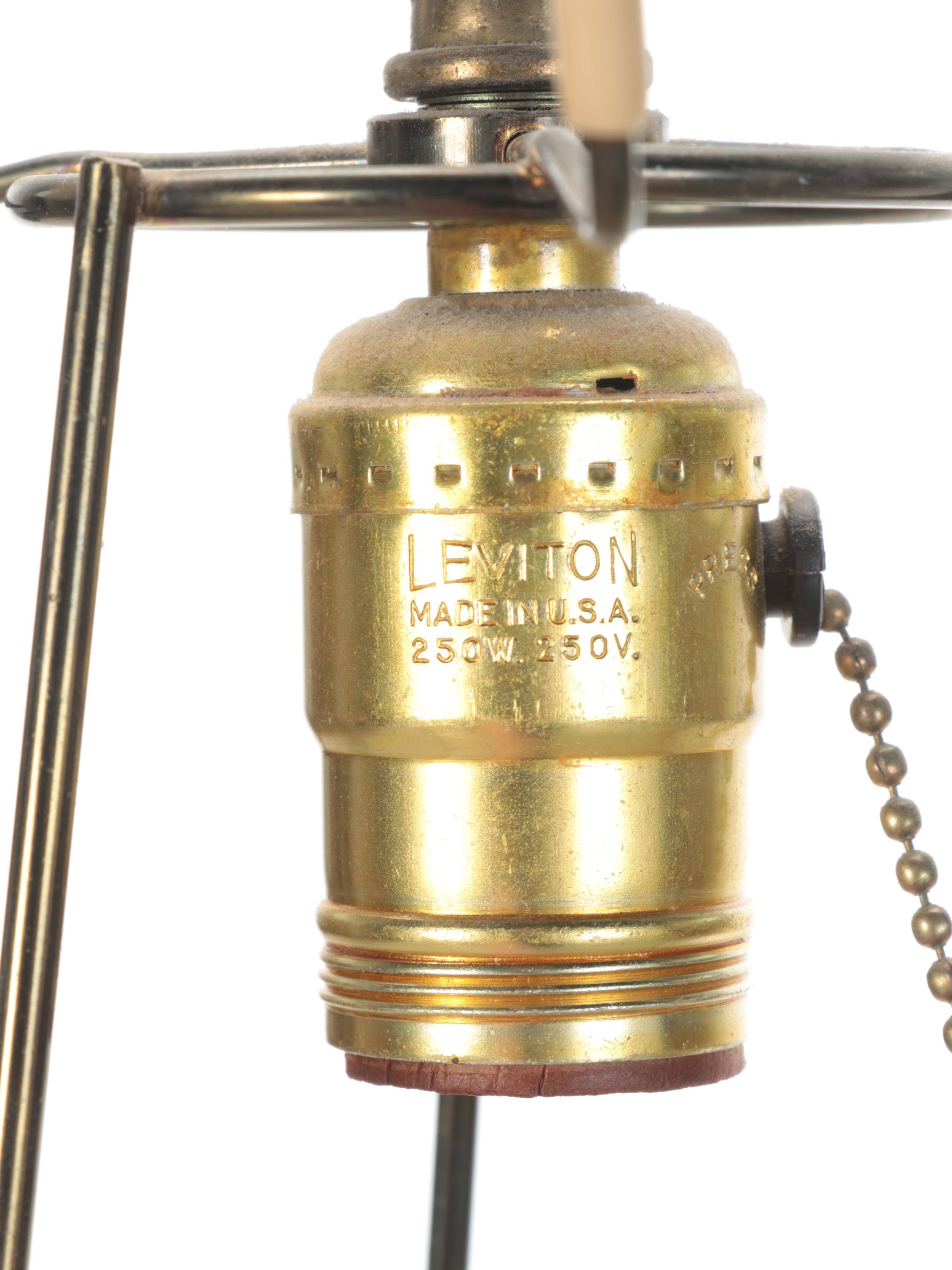 Brass Pendant Swag Light, Mid-20th Century