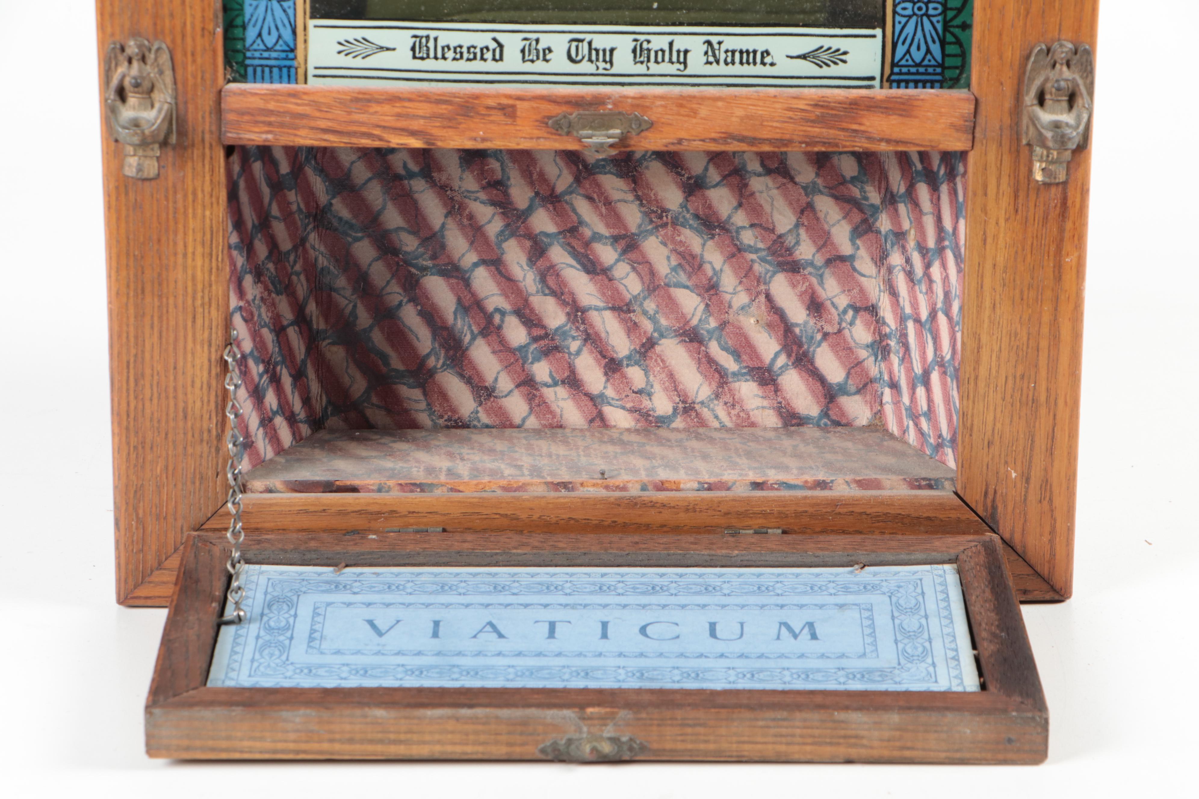Viaticum Last Rites Shadowbox Cabinet, Early-Mid 20th Century