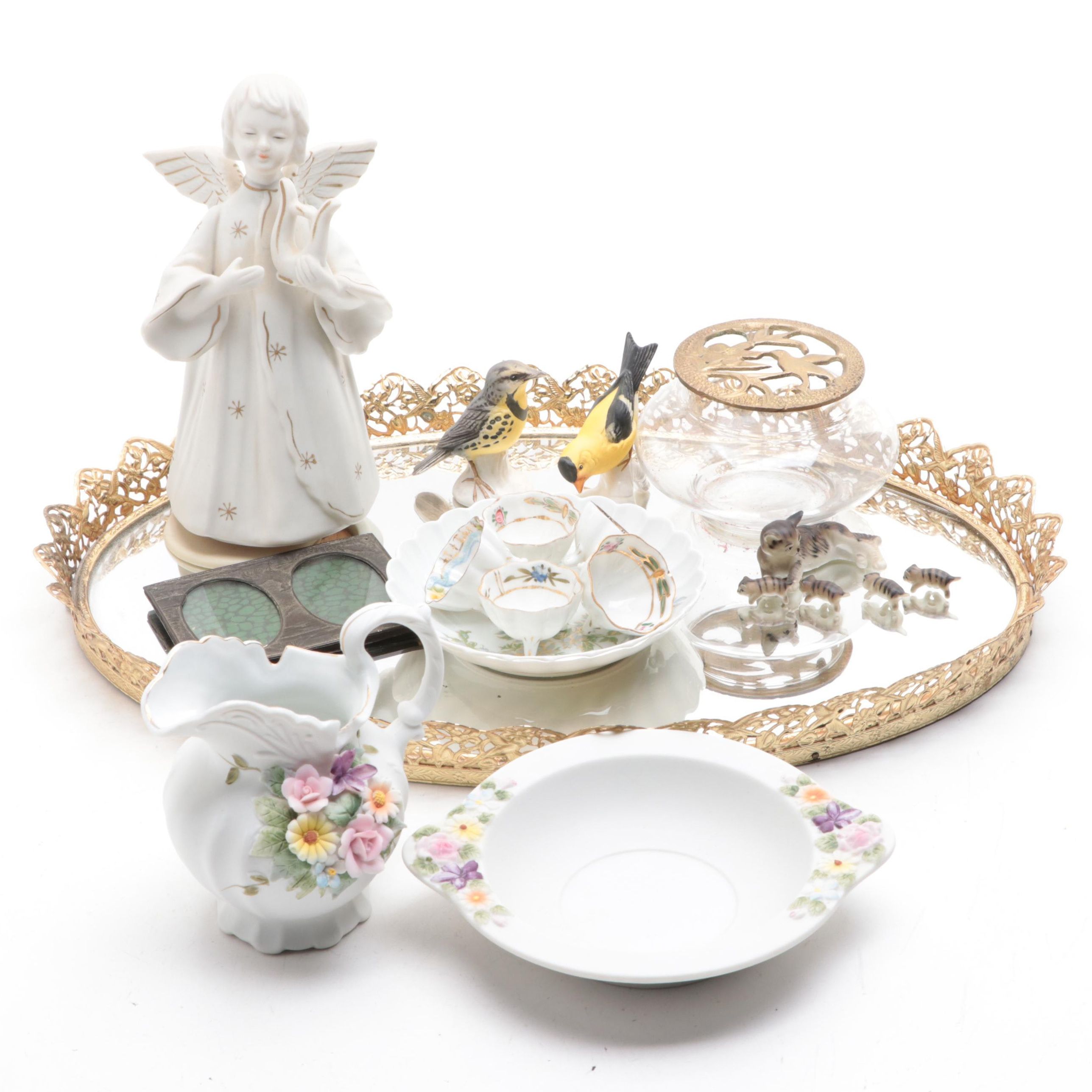 Japanese and Other Porcelain Figurines and Tableware with Vanity Décor
