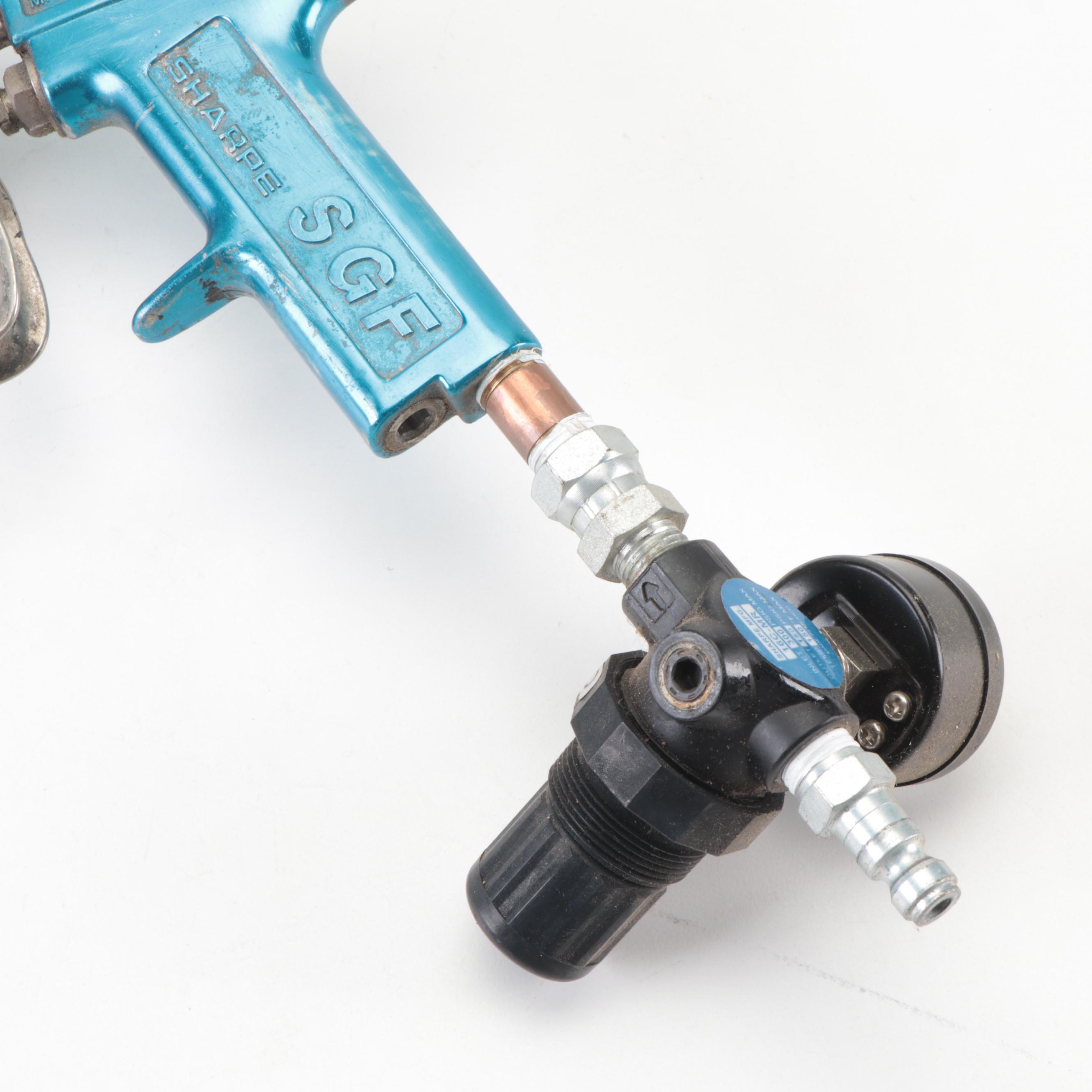 Gravity Feed Pneumatic Air Spray Guns With Gauges, Air Blow Gun