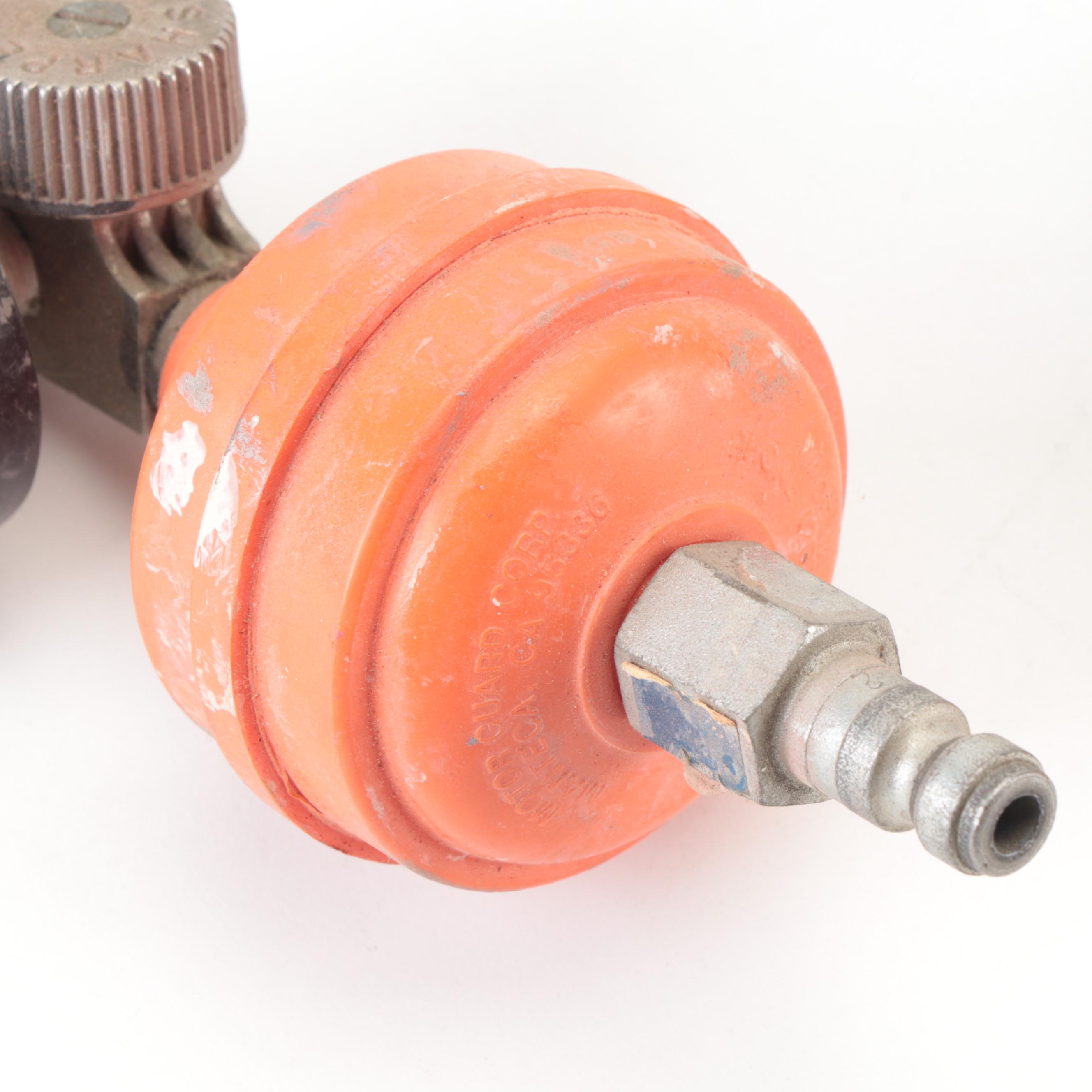 Gravity Feed Pneumatic Air Spray Guns With Gauges, Air Blow Gun