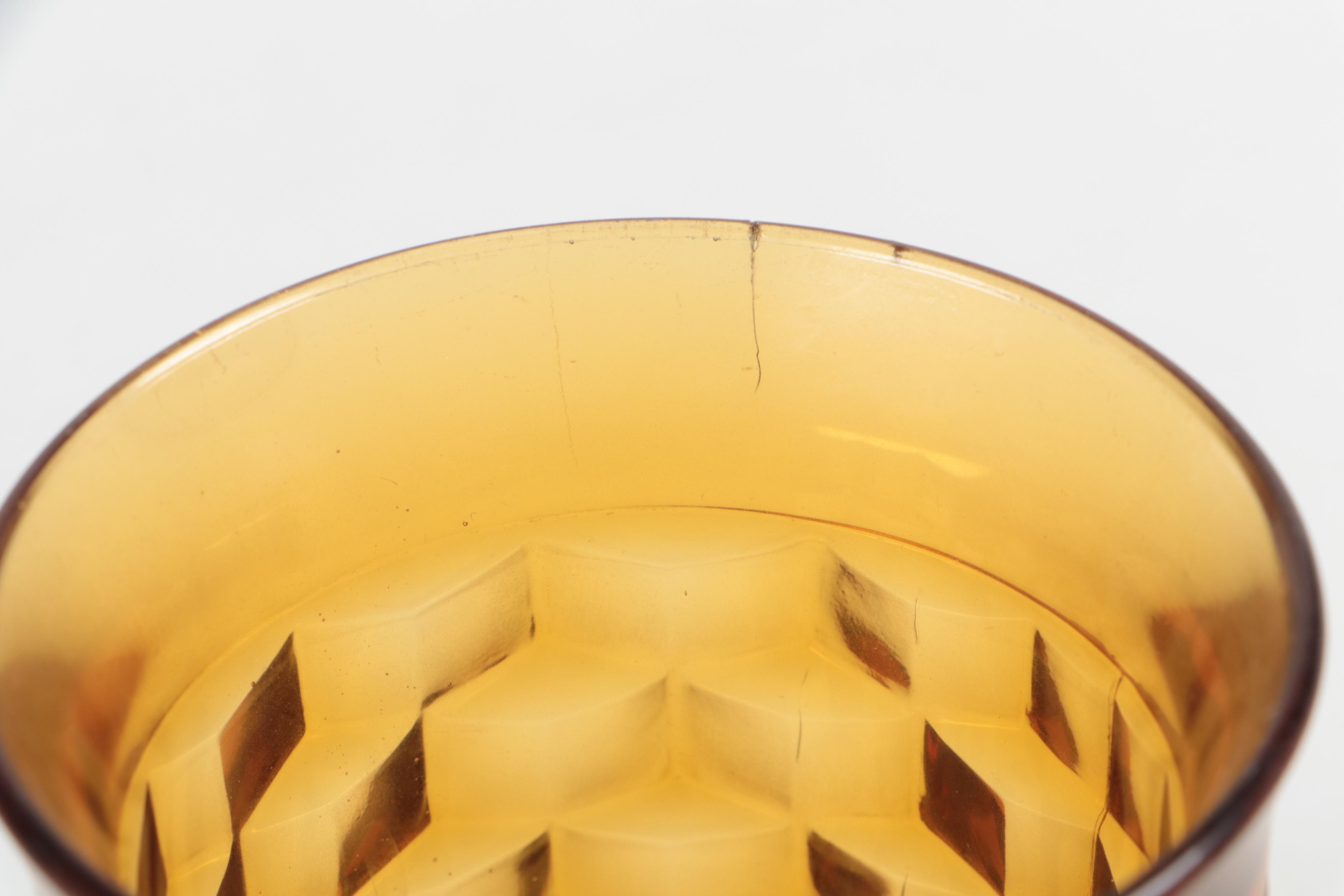 Colony "Whitehall Amber" Pressed Glass Iced Tea Glasses