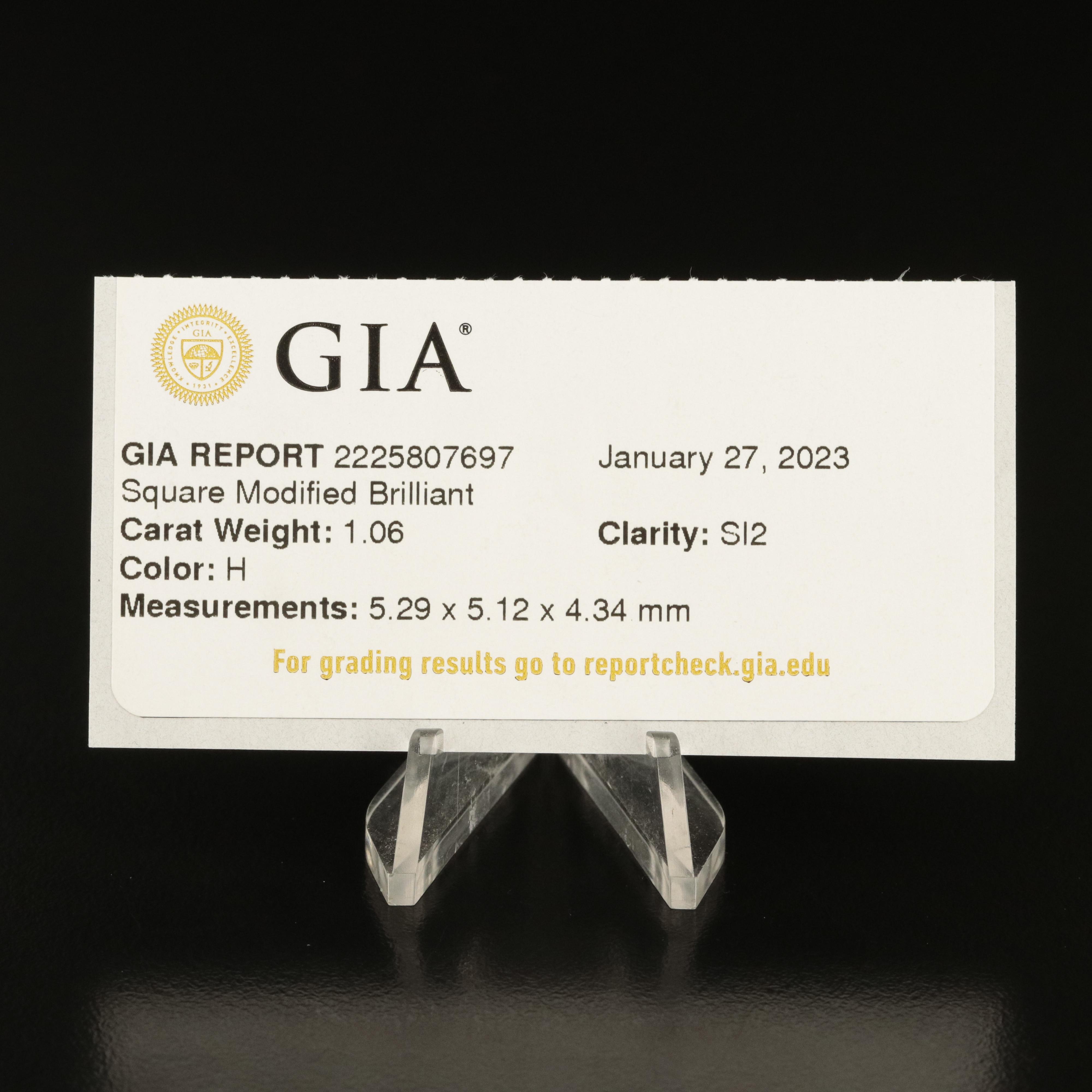 Loose 1.06 CT Diamond GIA eReport