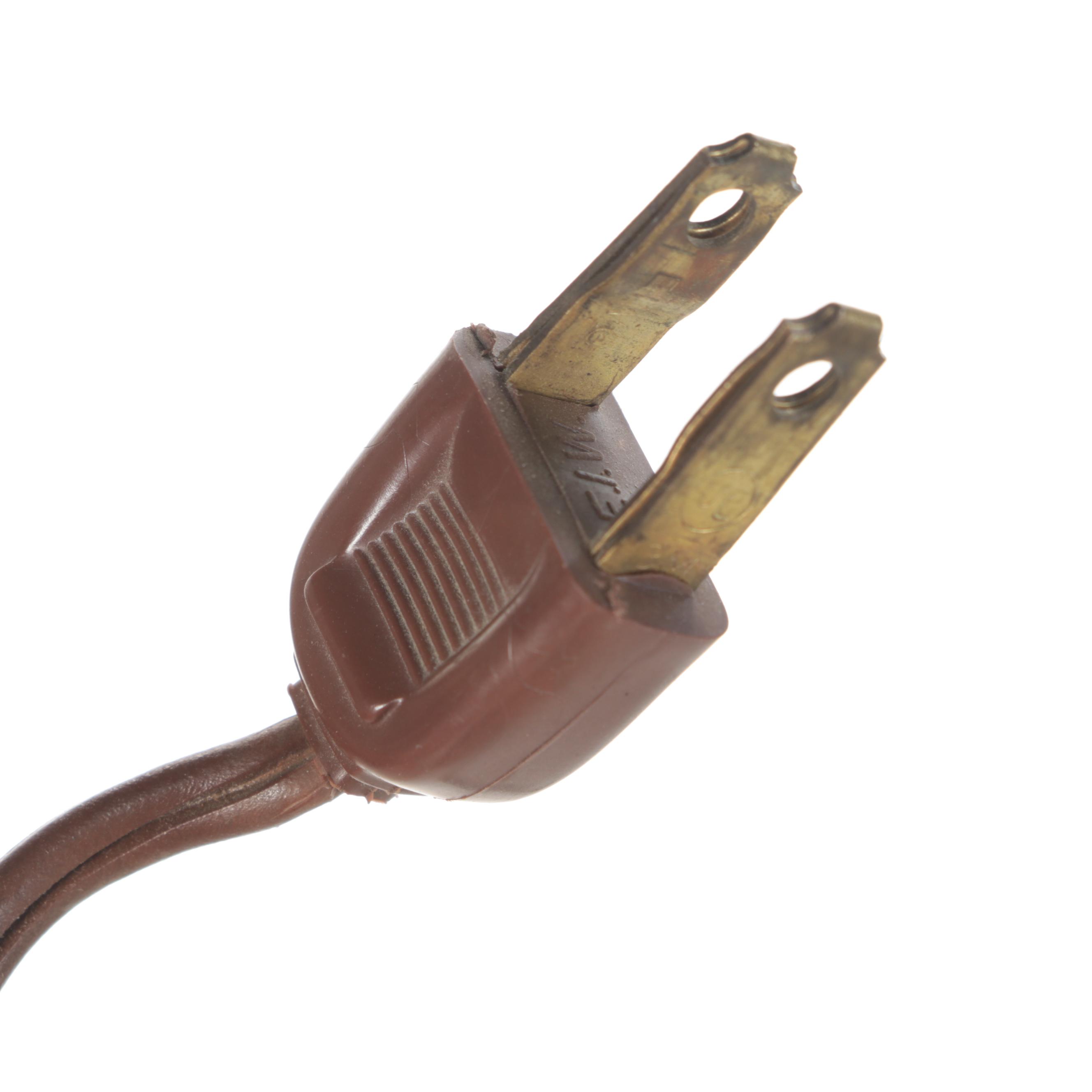 MCM Brushed Brass and Green Finish Table Lamp With Drum Shade, Mid-20th C