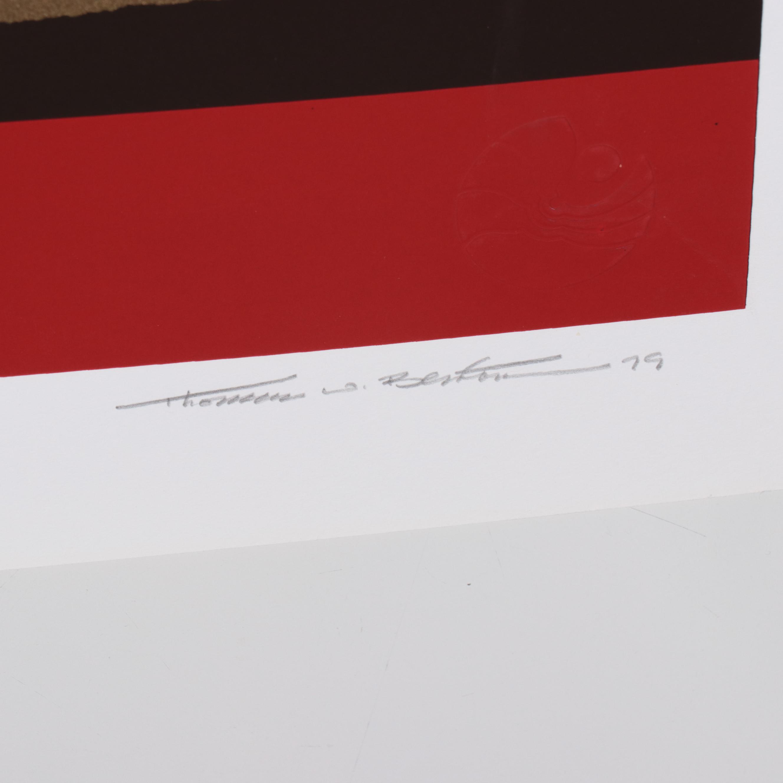 Thomas Whelan Benton Serigraph "Golden Waves," 1979