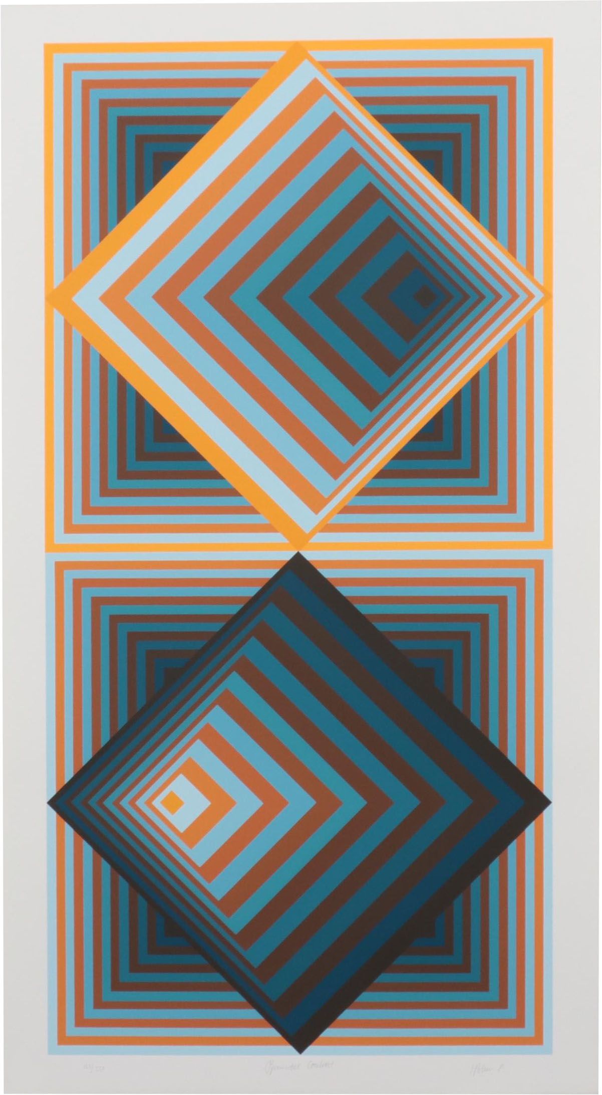 Jurgen Peters Op Art Serigraph "Pyramidal Contrast," 1981
