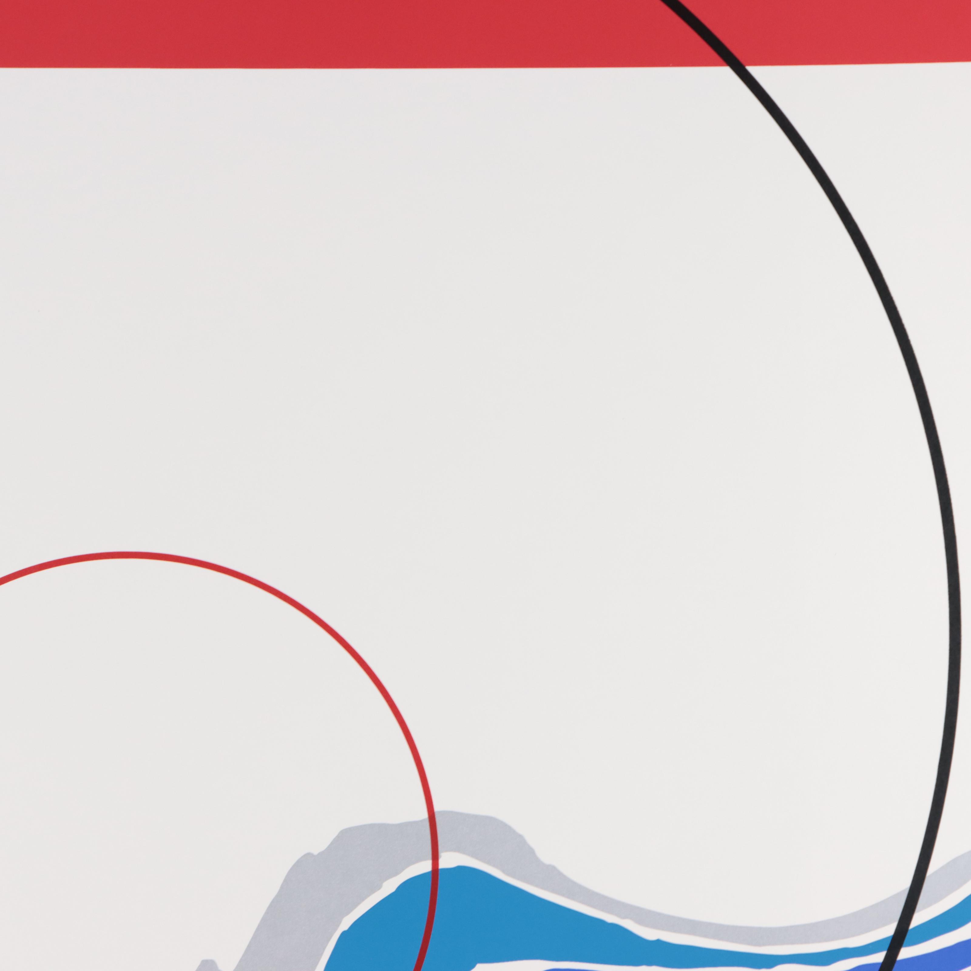 Thomas Whelan Benton Serigraph "Blue Landscape," 1979