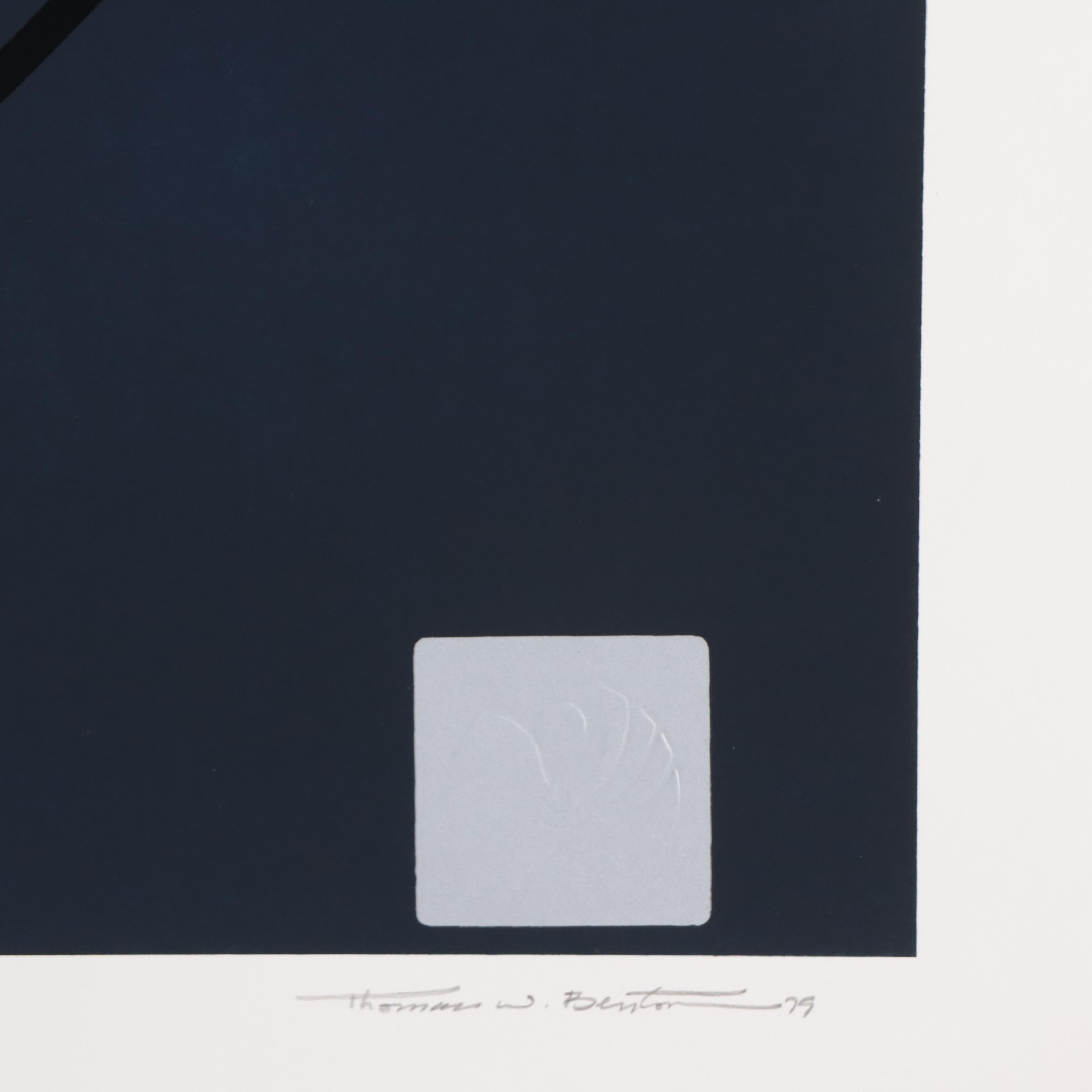 Thomas Whelan Benton Serigraph "Blue Landscape," 1979