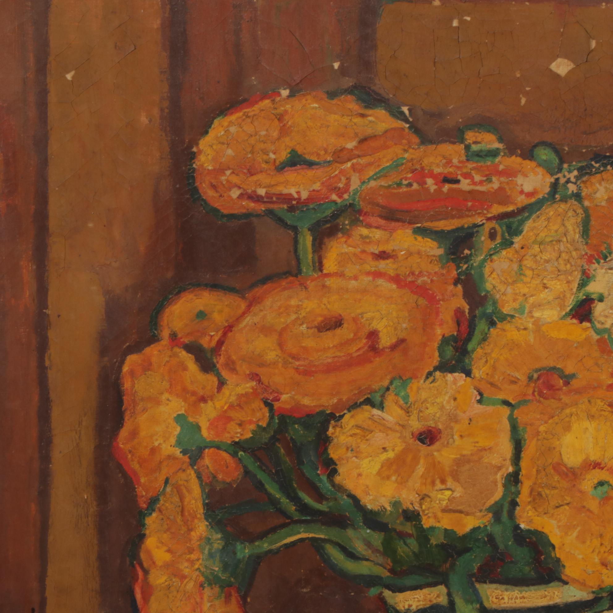 Jerome Blum Floral Still Life Oil Painting, 1928