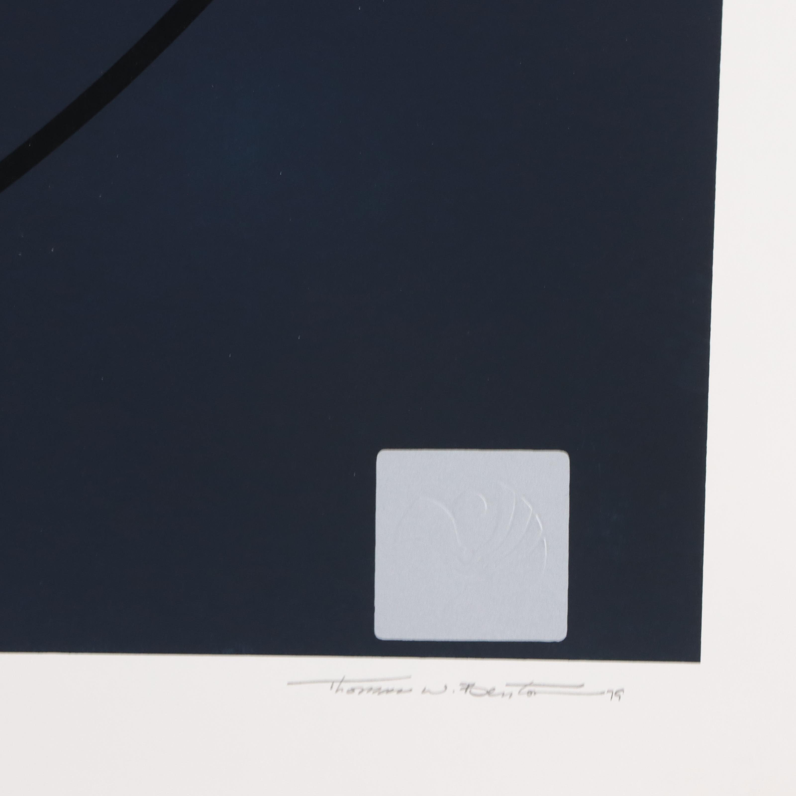 Thomas Whelan Benton Serigraph "Blue Landscape," 1979