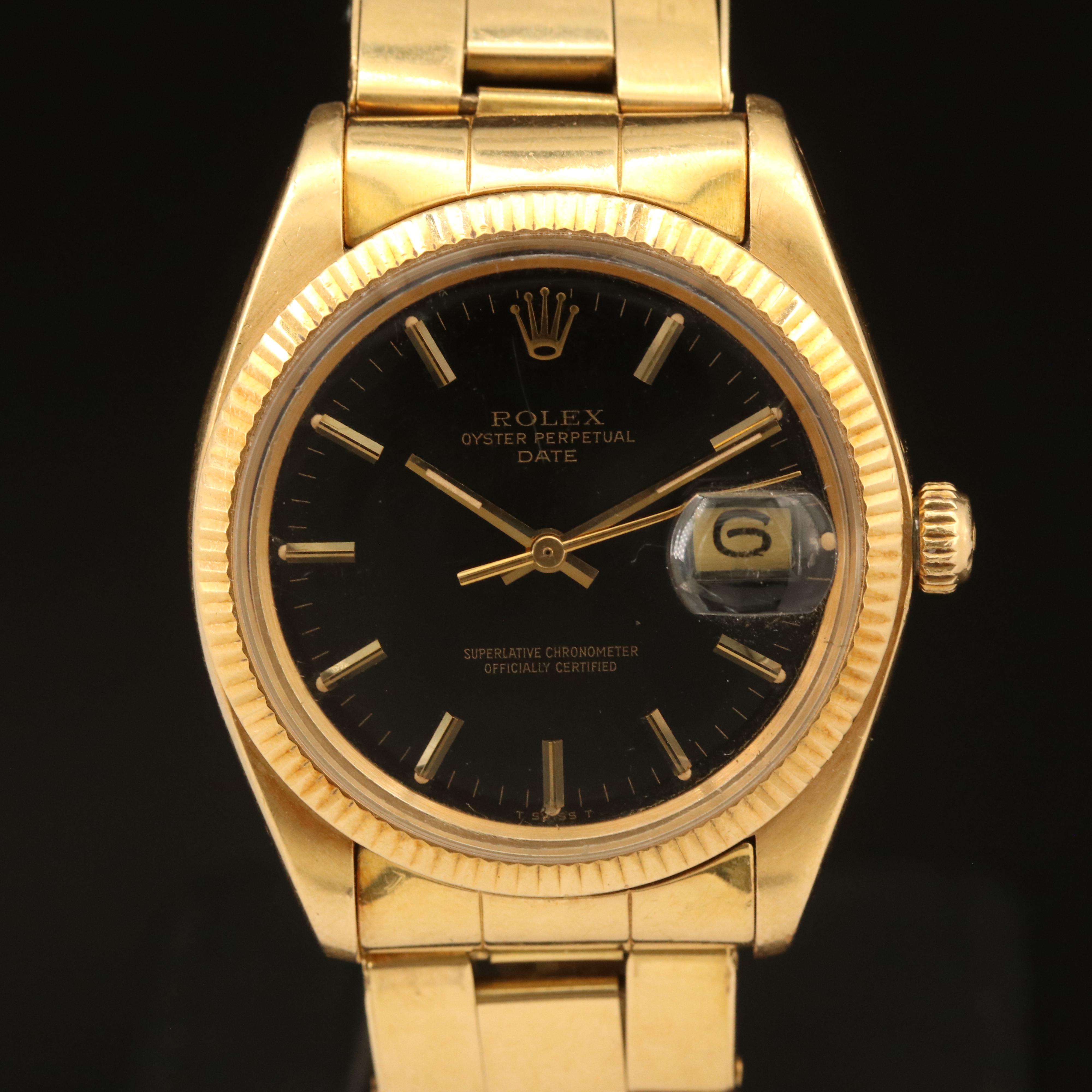 Vintage 1977 18K Rolex Oyster Perpetual Date Watch