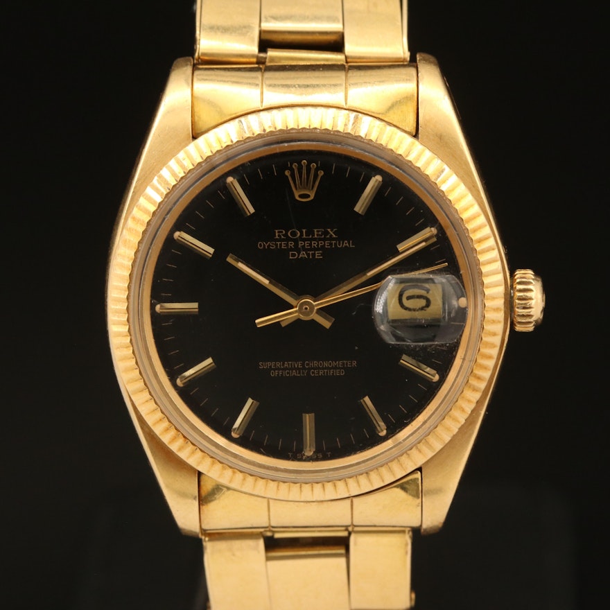 Vintage 1977 18K Rolex Oyster Perpetual Date Wristwatch