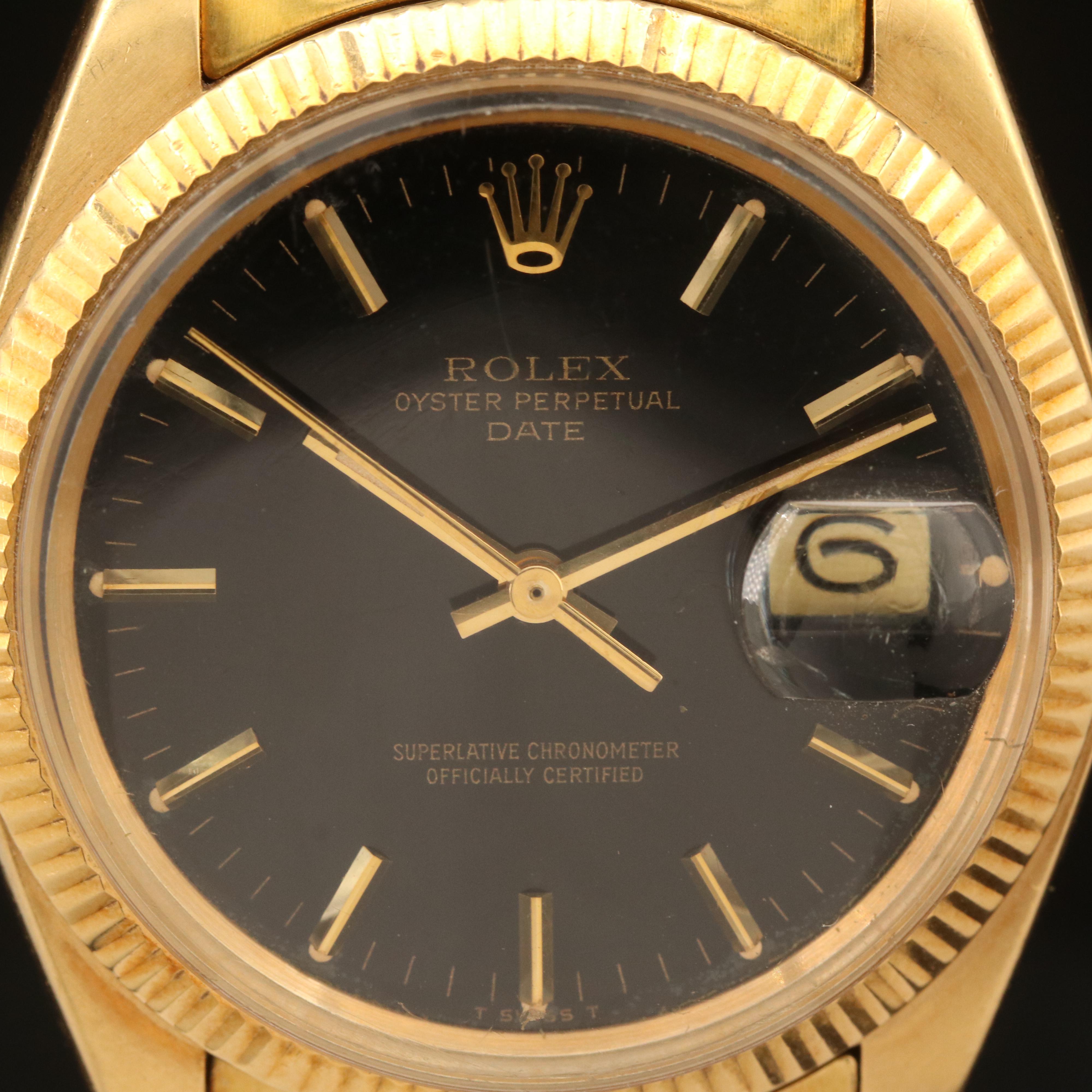 Vintage 1977 18K Rolex Oyster Perpetual Date Watch