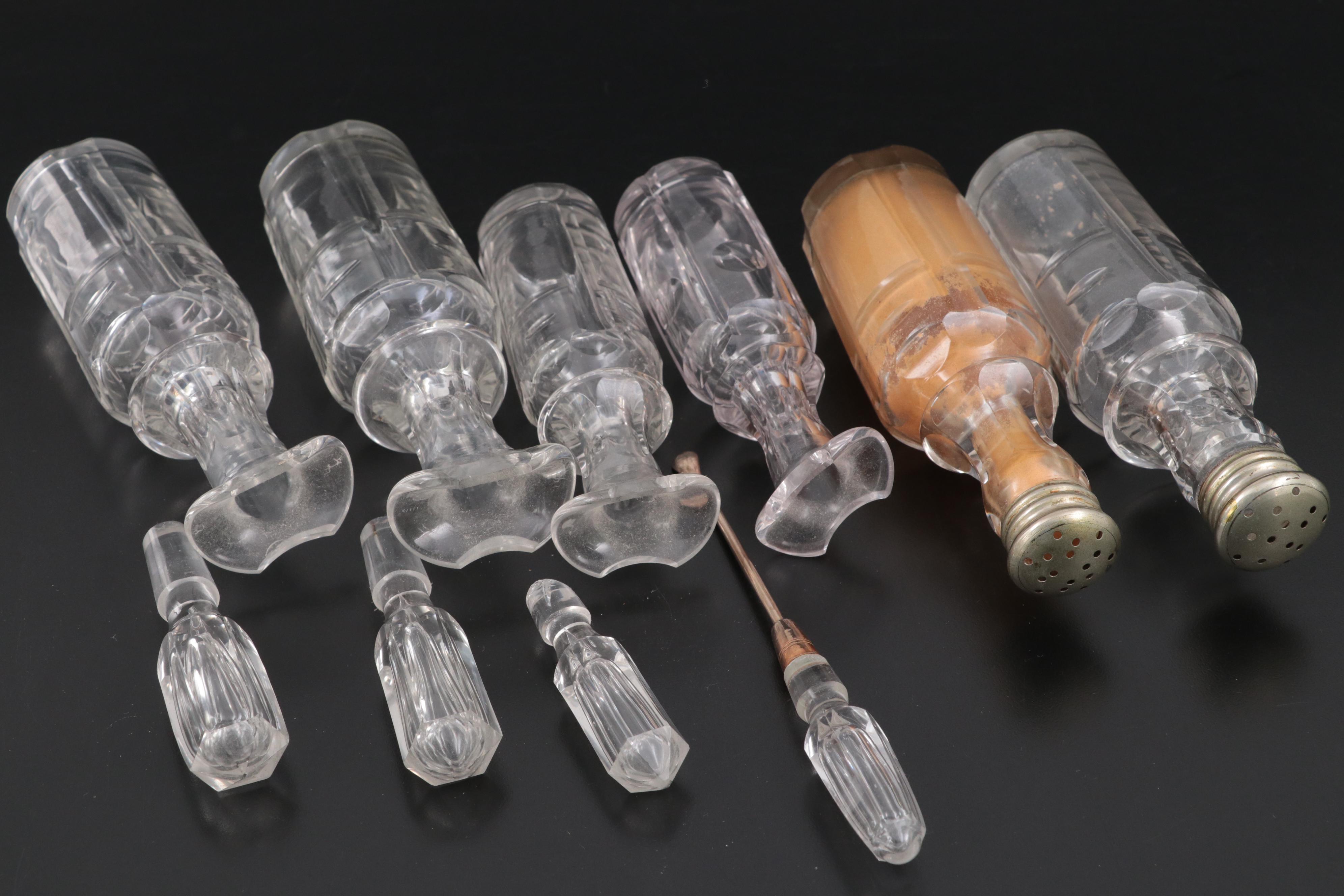 English Victorian Silver Plate Cruet Caddy with with Cut Glass Bottles