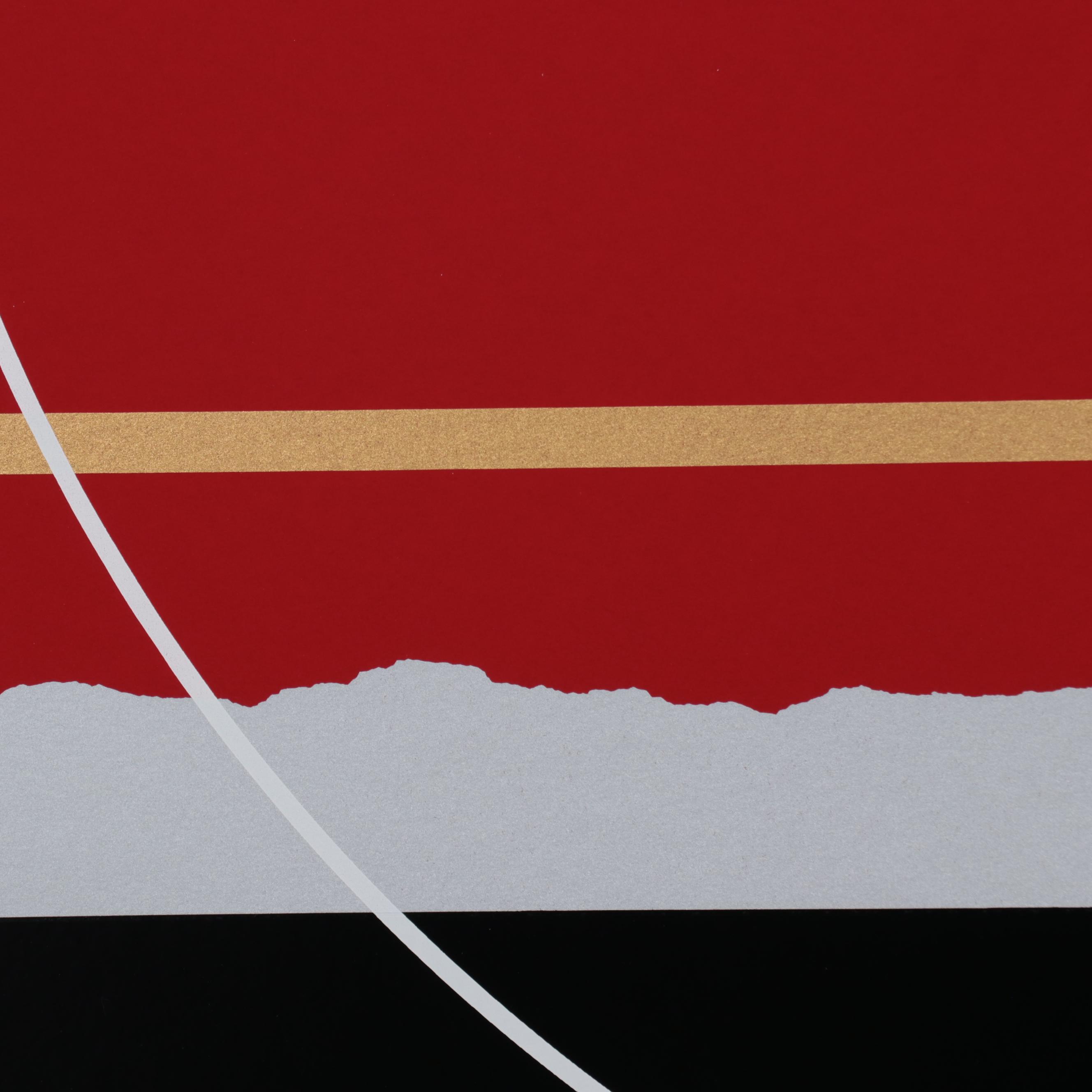 Thomas Whelan Benton Serigraph "Red Landscape," 1979