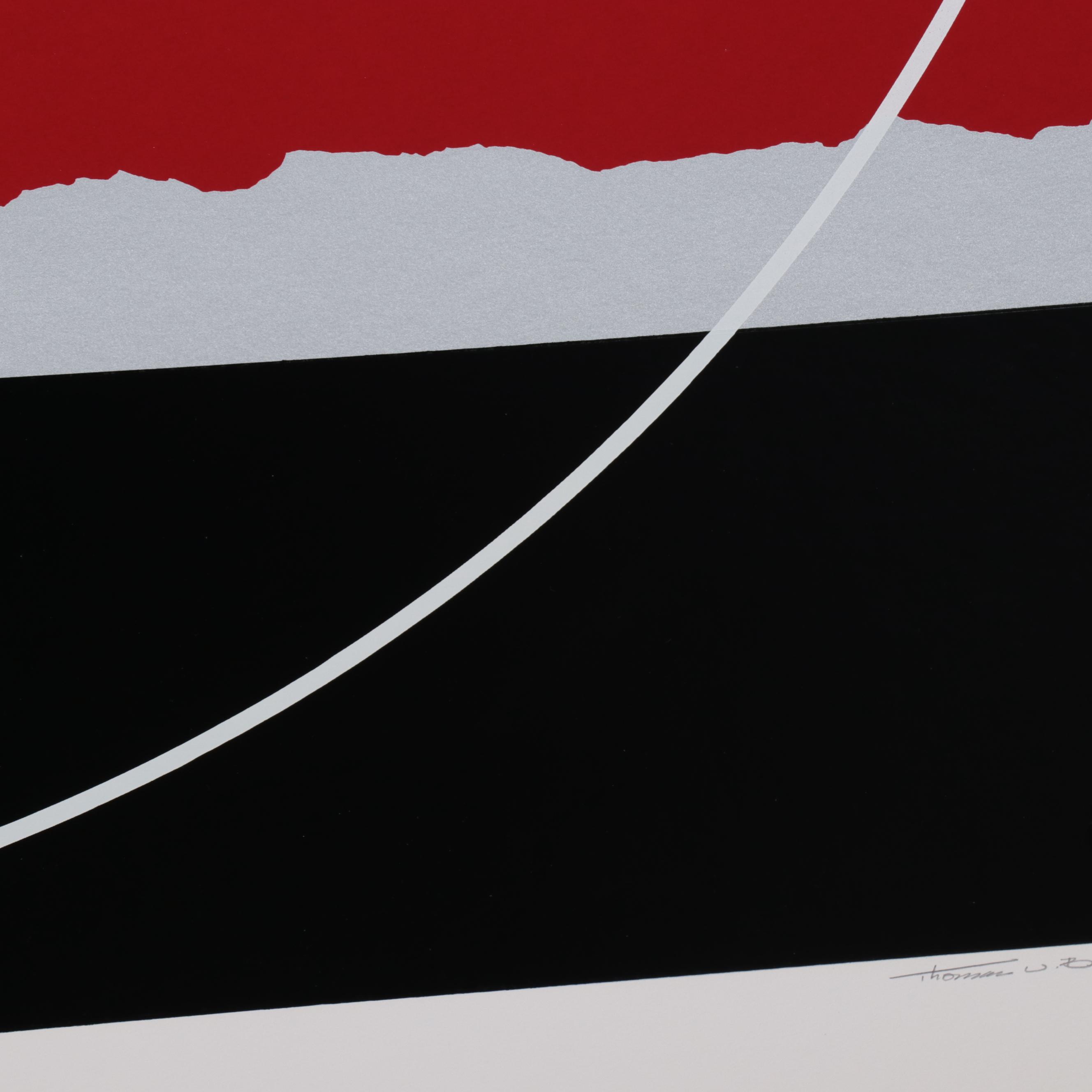 Thomas Whelan Benton Serigraph "Red Landscape," 1979