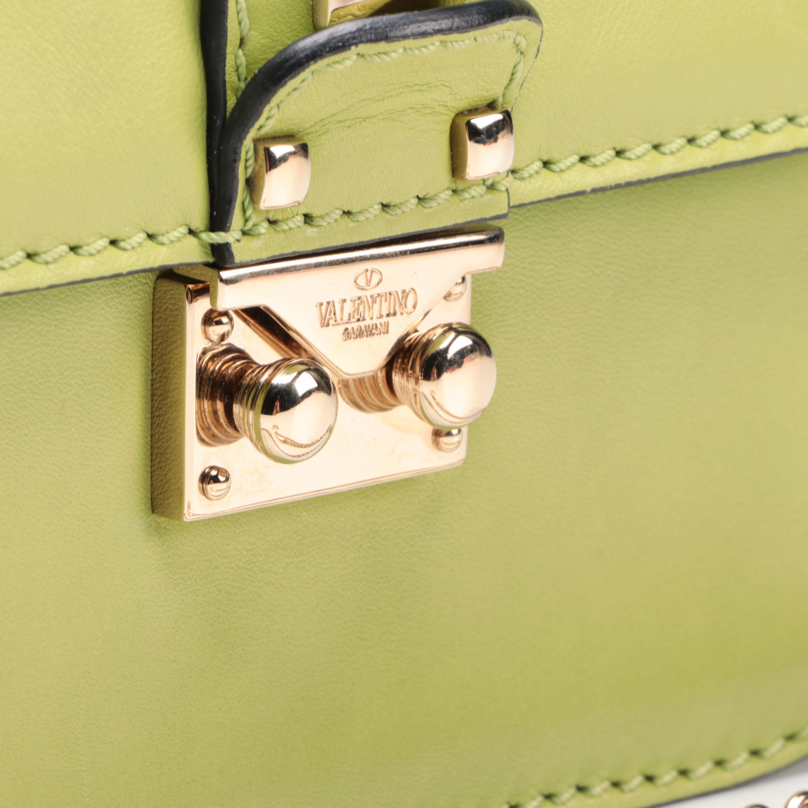 Valentino Small Shoulder Bag in Green Leather