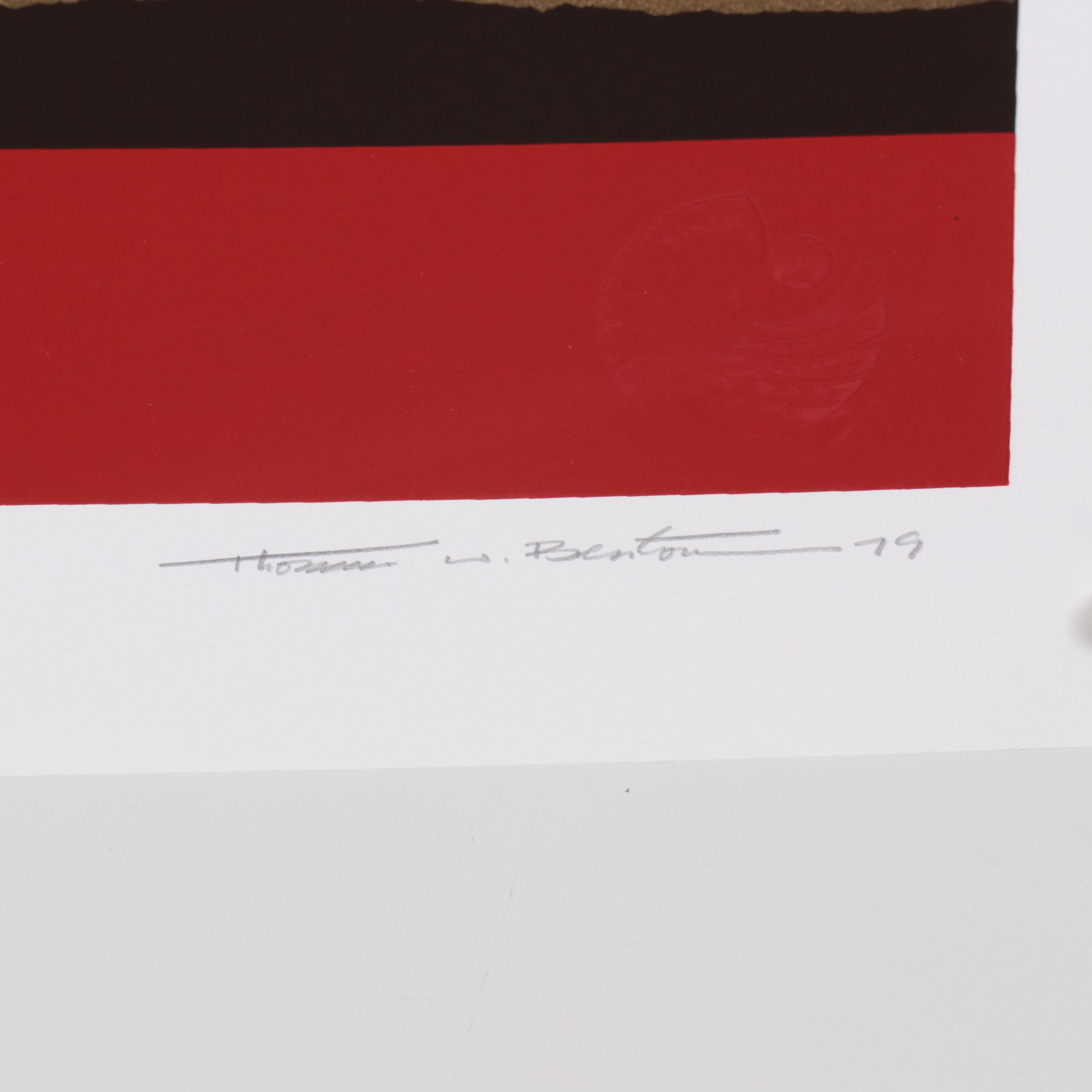 Thomas Whelan Benton Serigraph "Golden Waves," 1979