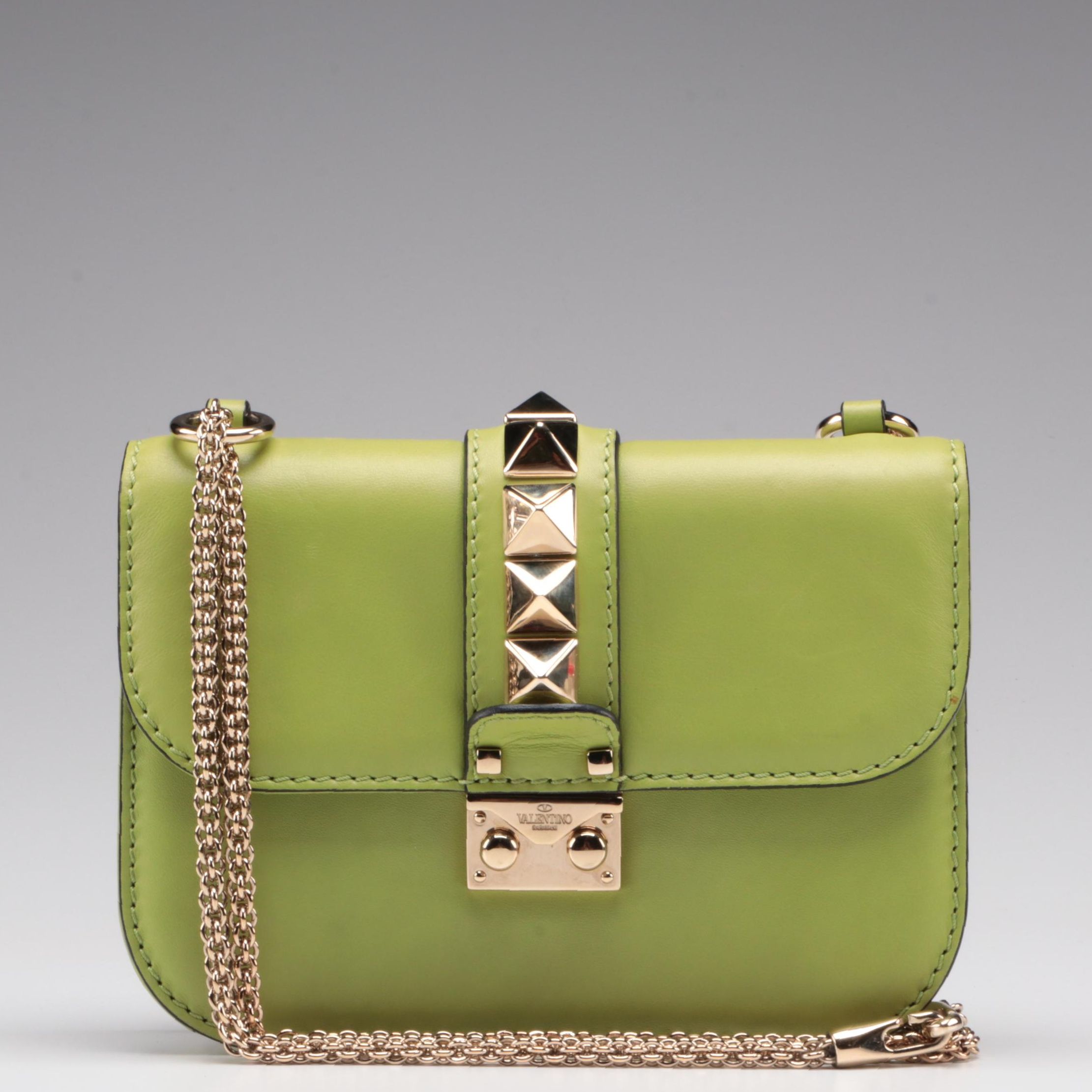 Valentino Small Shoulder Bag in Green Leather