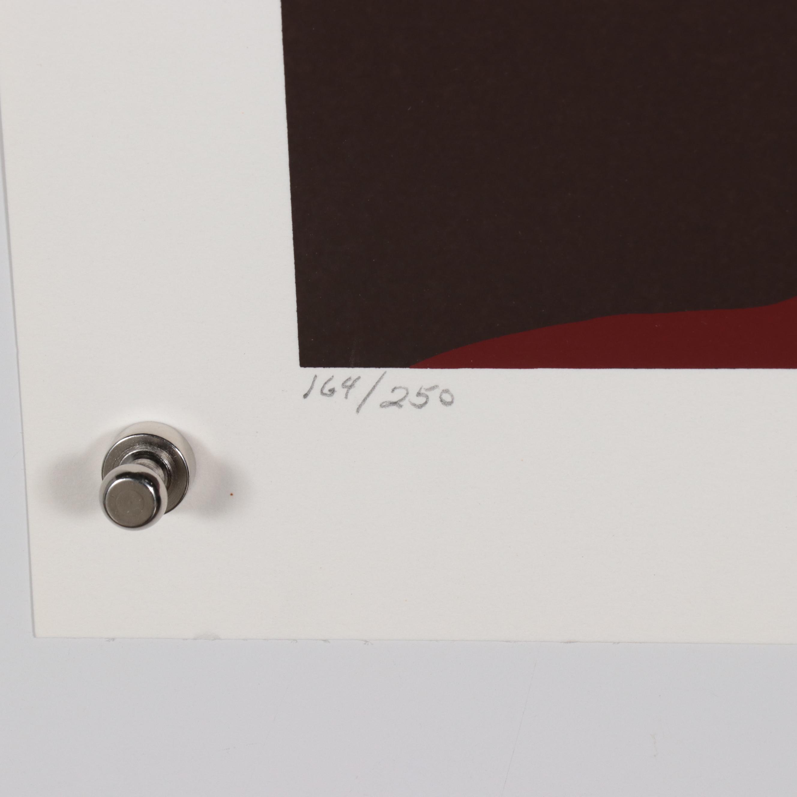 Thomas Whelan Benton Serigraph "Red Mountain," 1981