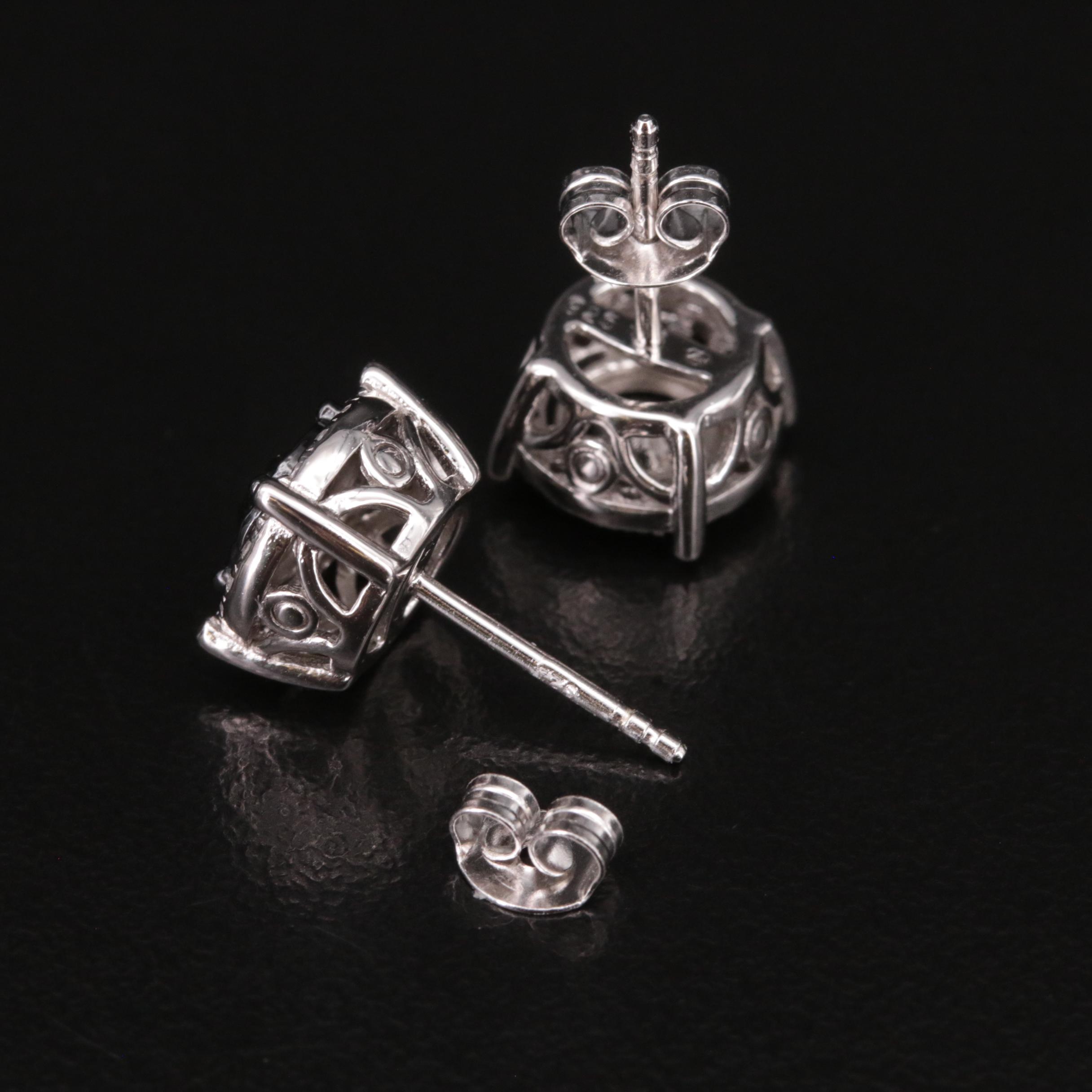 Sterling Diamond Stud Earrings