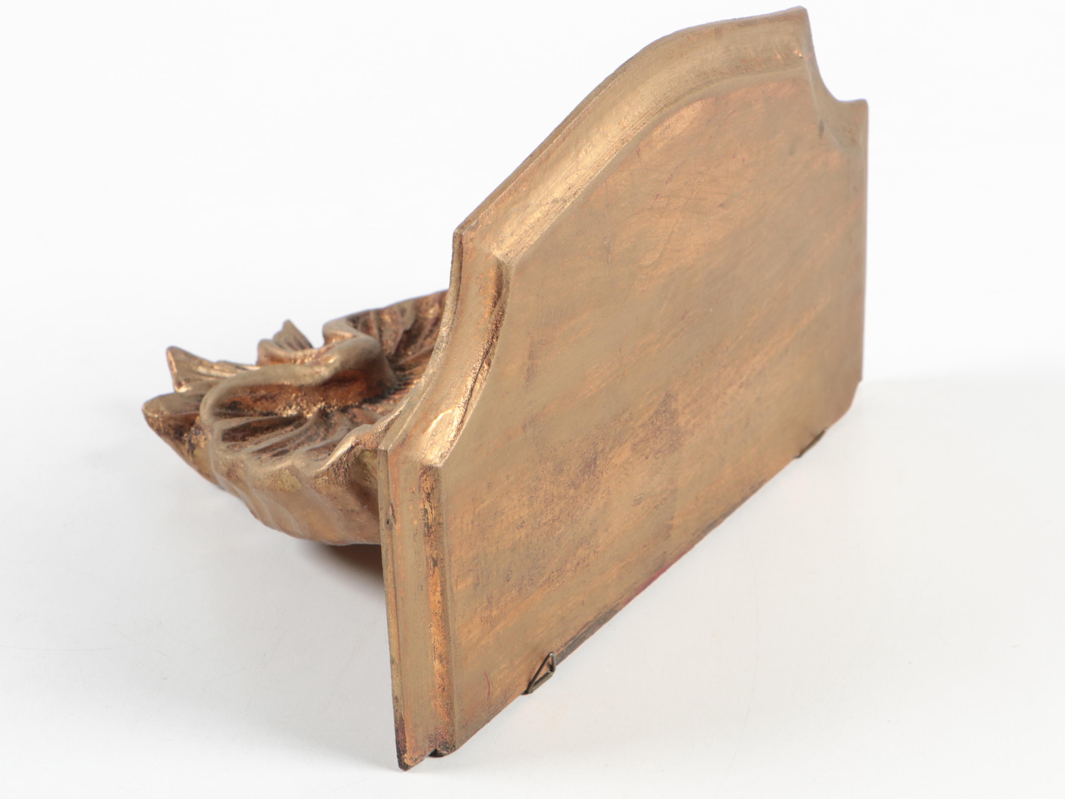 Baroque Style Mirrors with Gold Finish and Other Clam Shell Wall Shelf