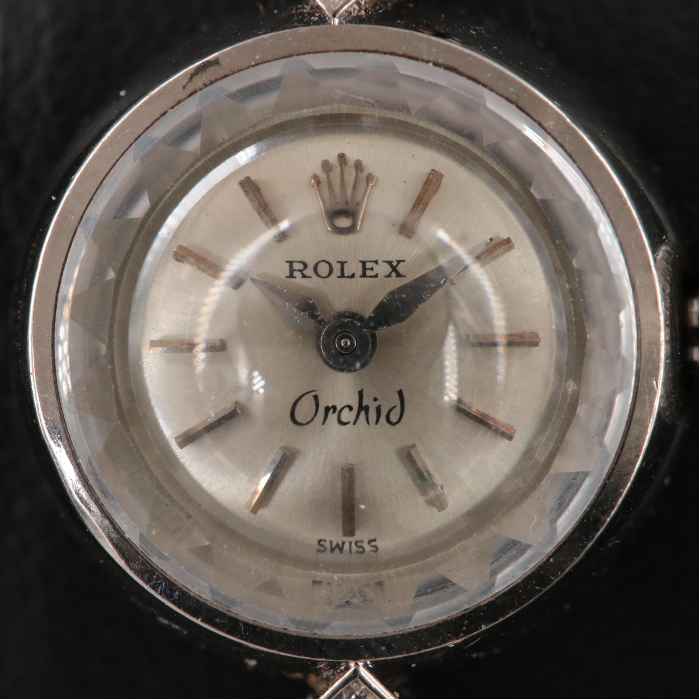 Vintage Rolex 18K Orchid Watch with 14K 3.62 CTW Diamond Bracelet