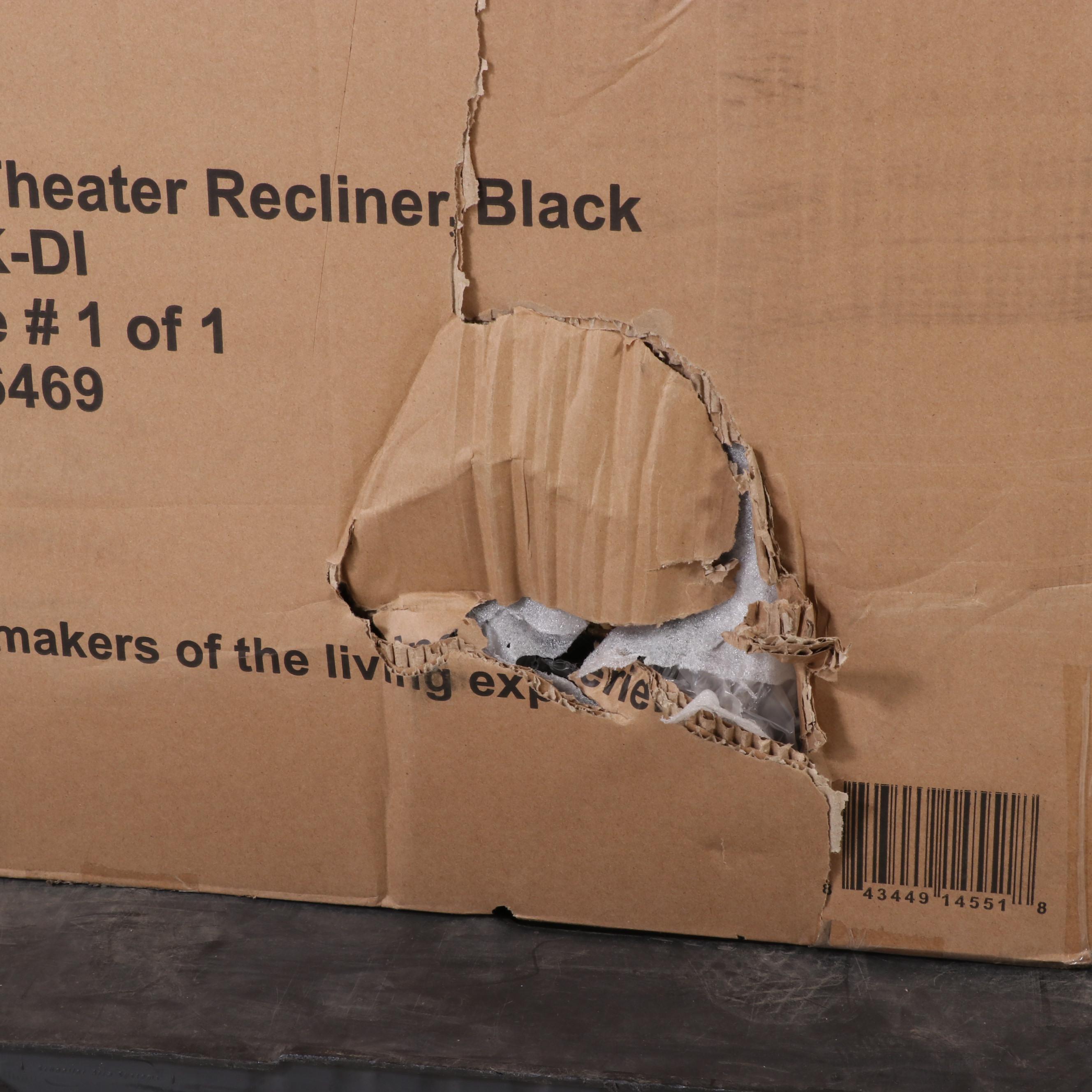 Abbyson Living Travis Power Theater Recliner with Table in Black