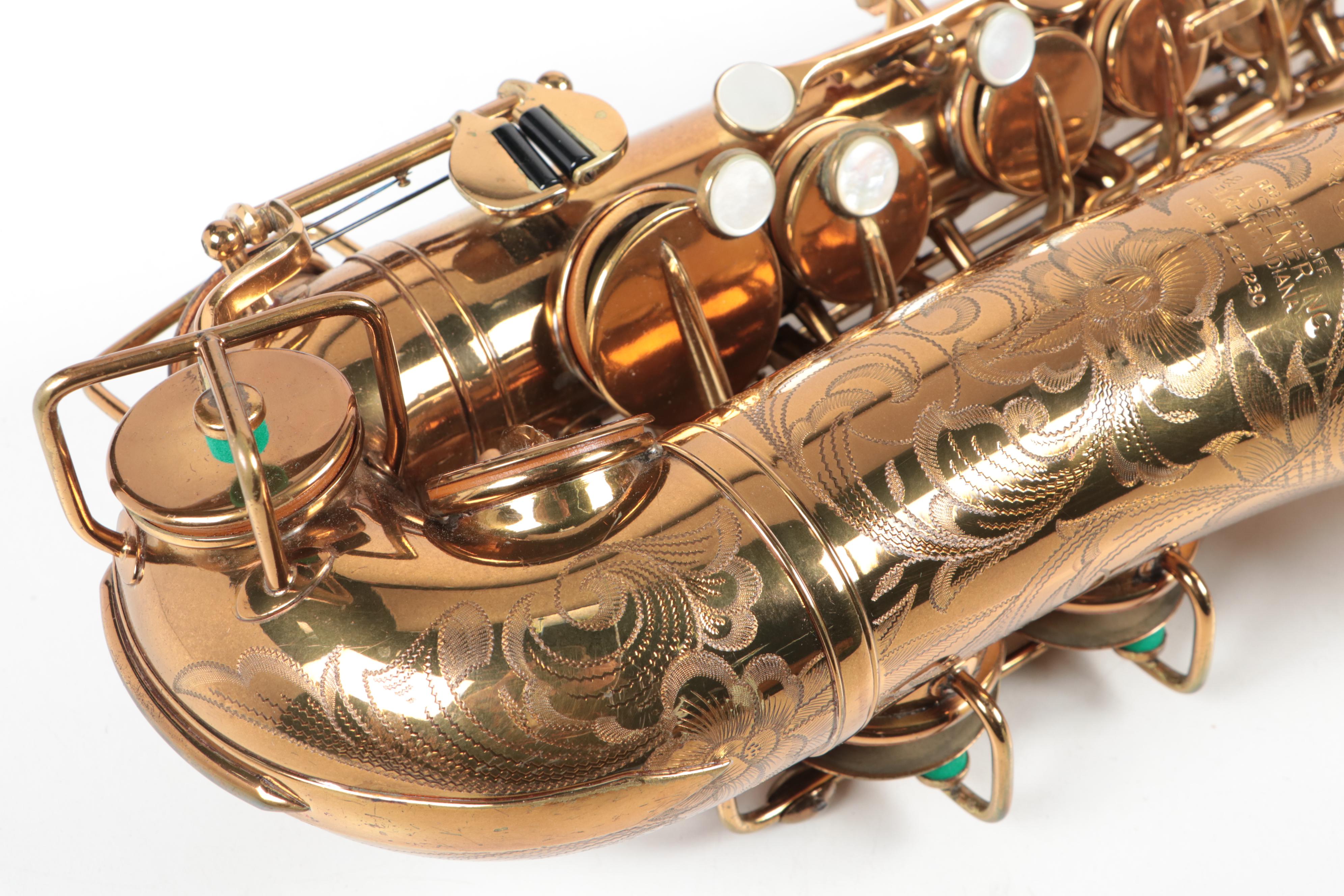 H&A Selmer Alto Saxophone with Case and Stand, Mid-20th Century