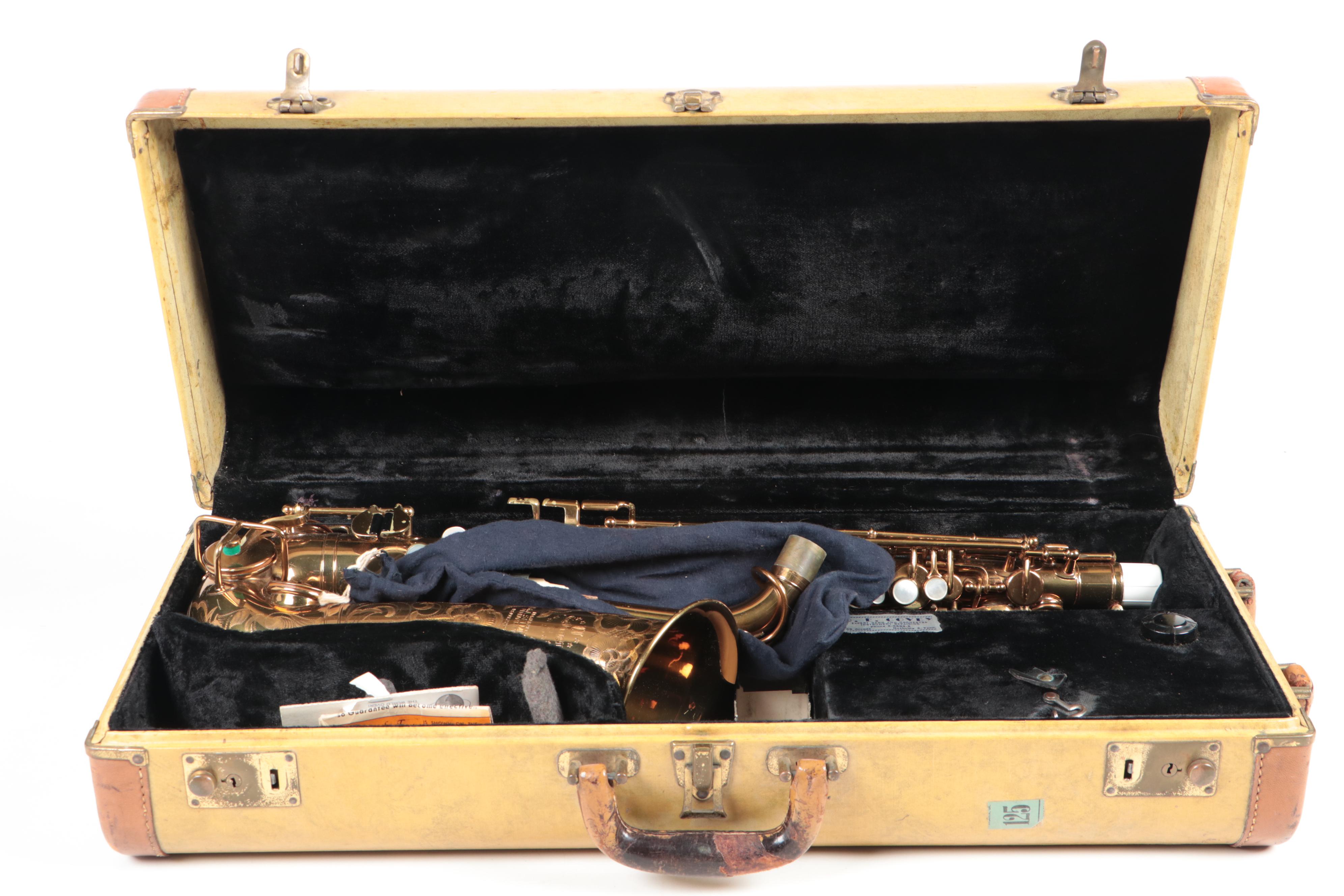 H&A Selmer Alto Saxophone with Case and Stand, Mid-20th Century