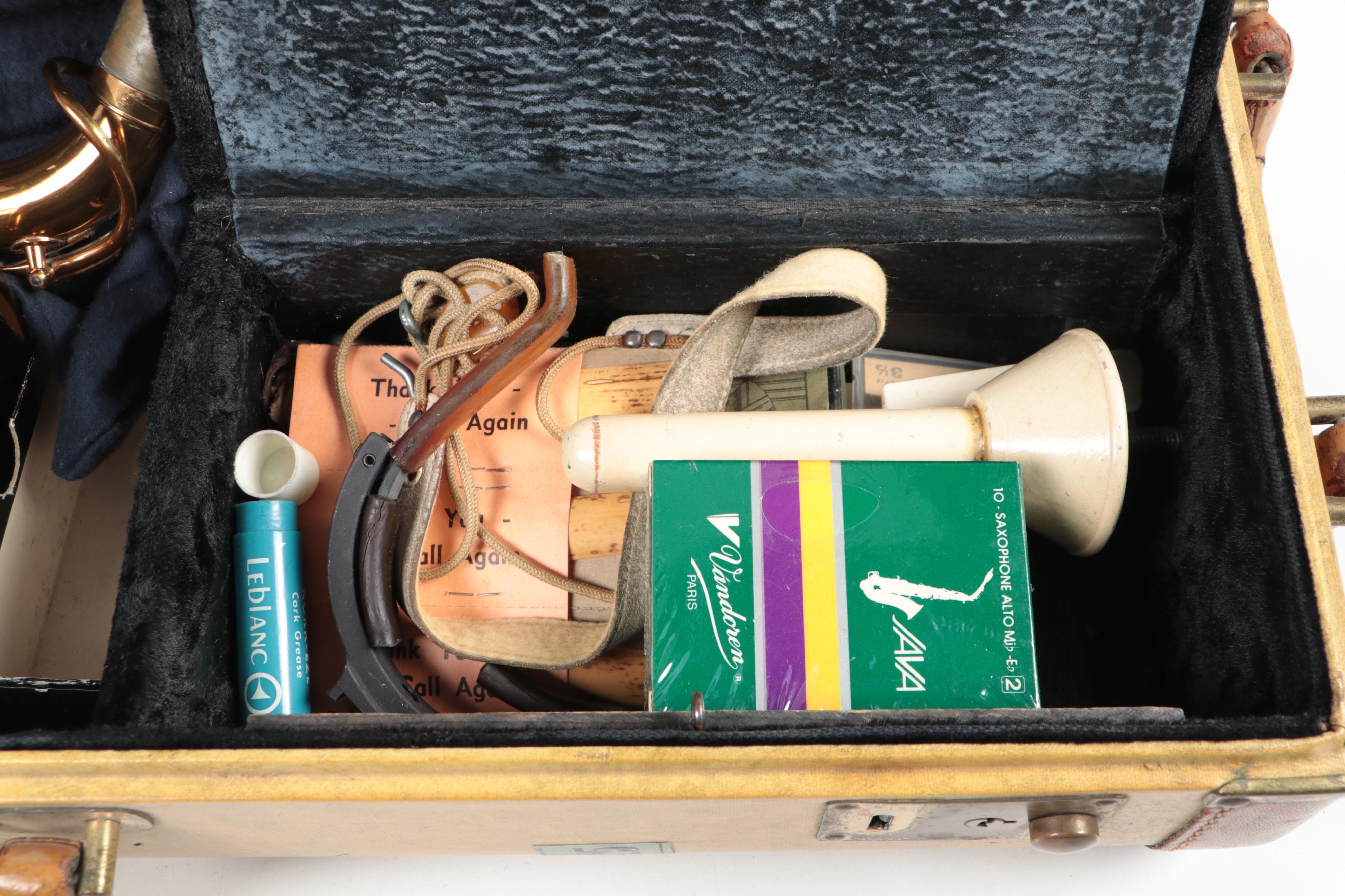 H&A Selmer Alto Saxophone with Case and Stand, Mid-20th Century