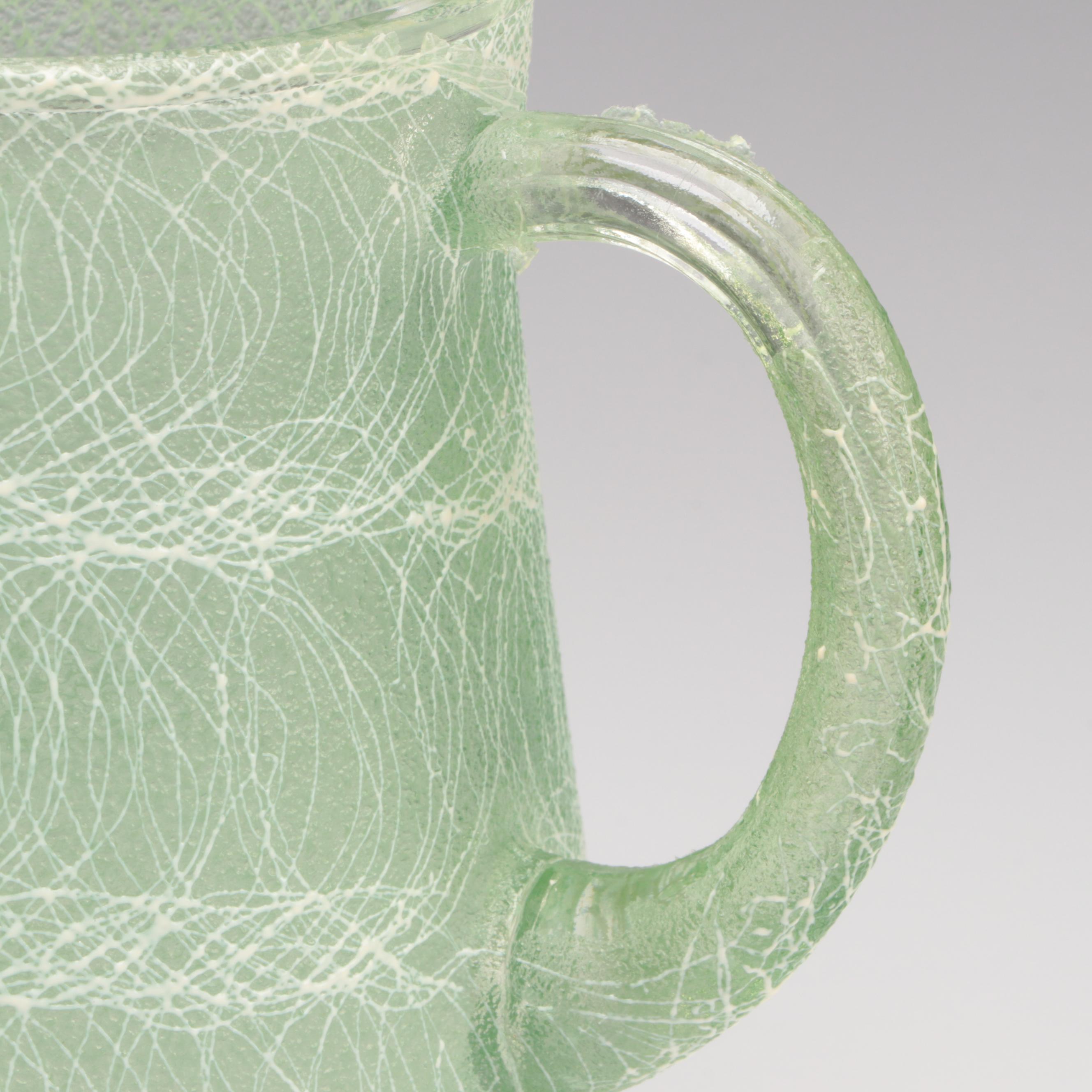 Spaghetti String Roly Poly Glasses and Pitcher, Mid-20th Century