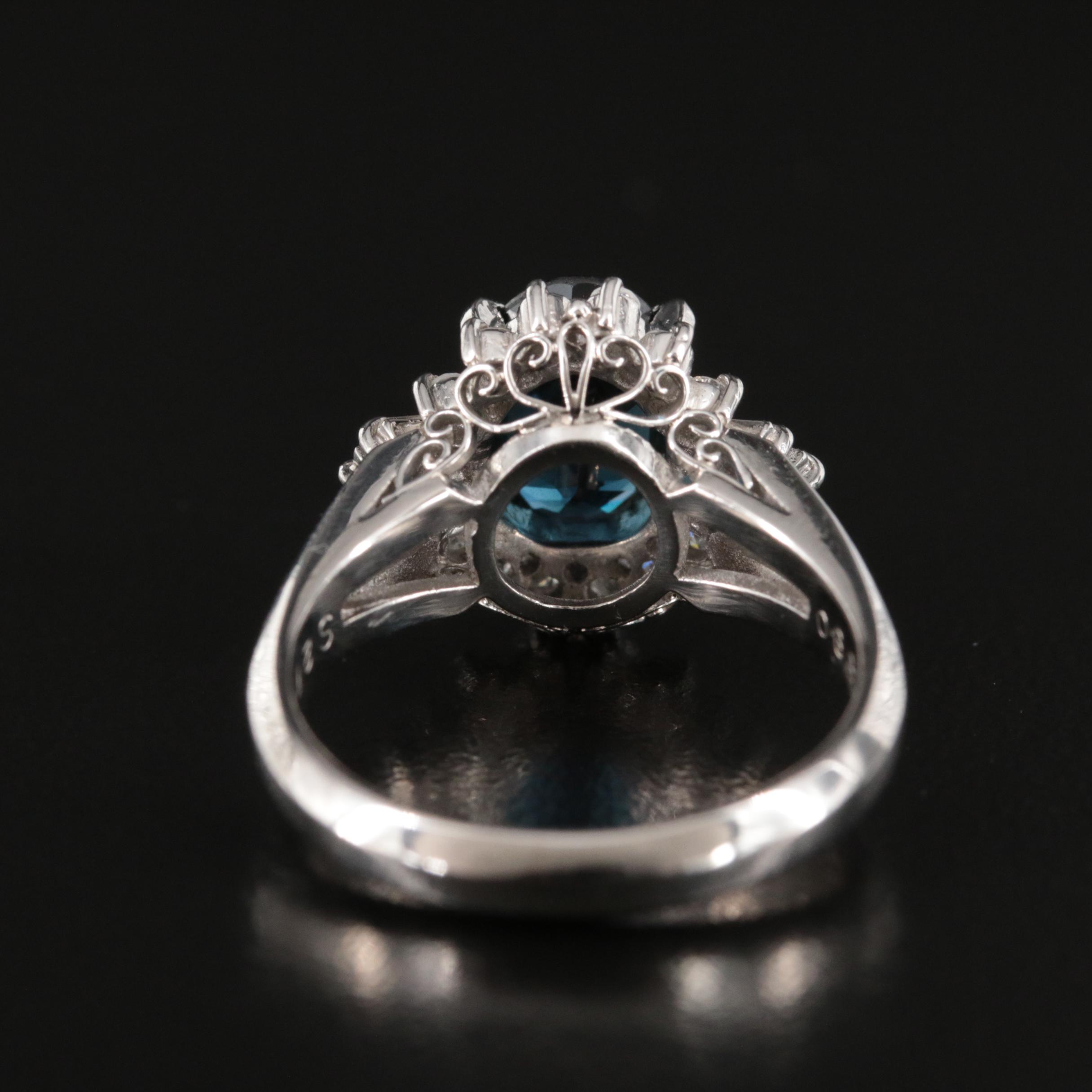 Platinum 2.70 CT Sapphire and Diamond Ring with GIA Report