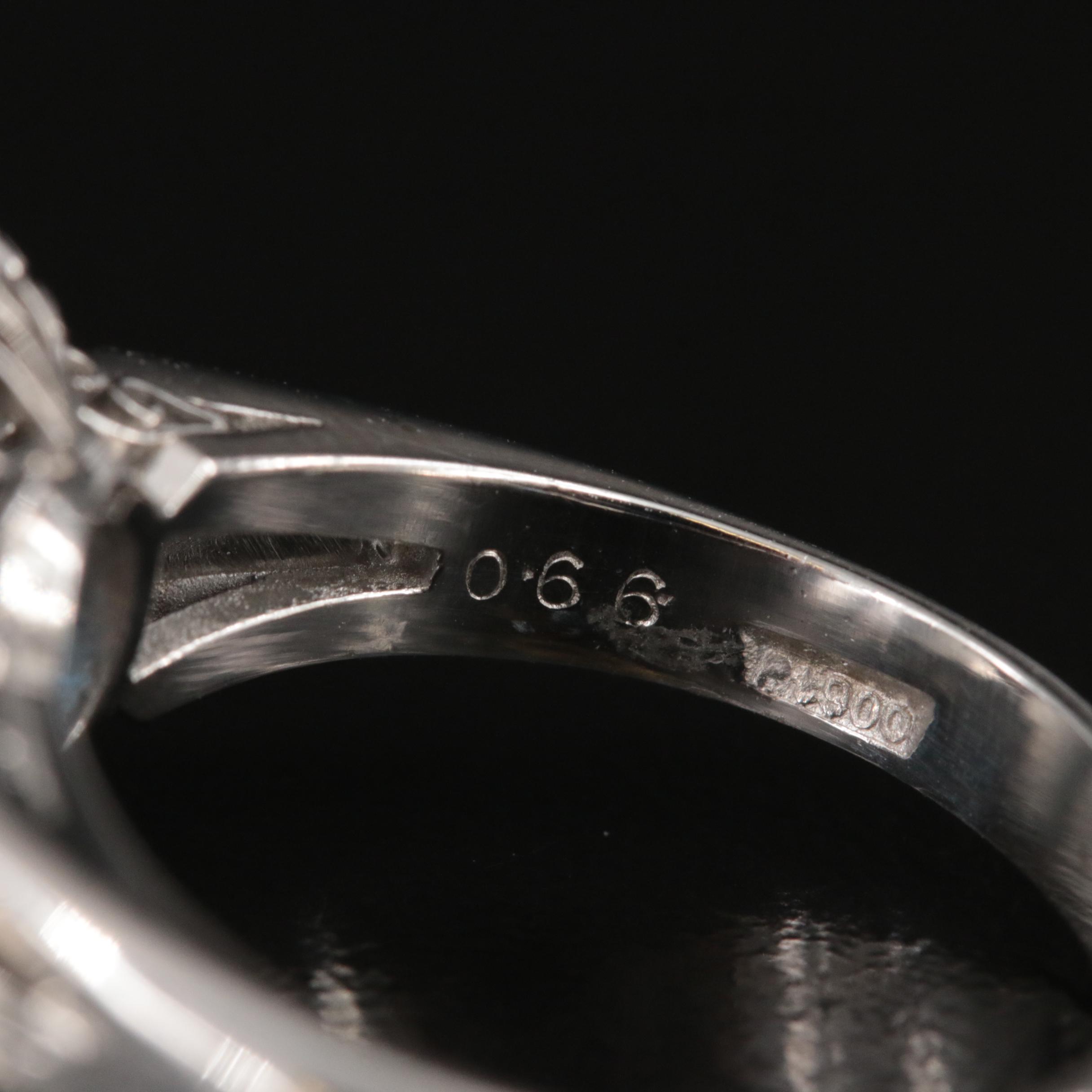 Platinum 2.70 CT Sapphire and Diamond Ring with GIA Report