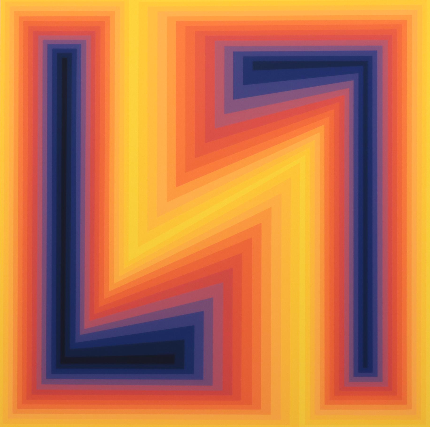 Jurgen Peters Op Art Serigraph "Lightning," 1978