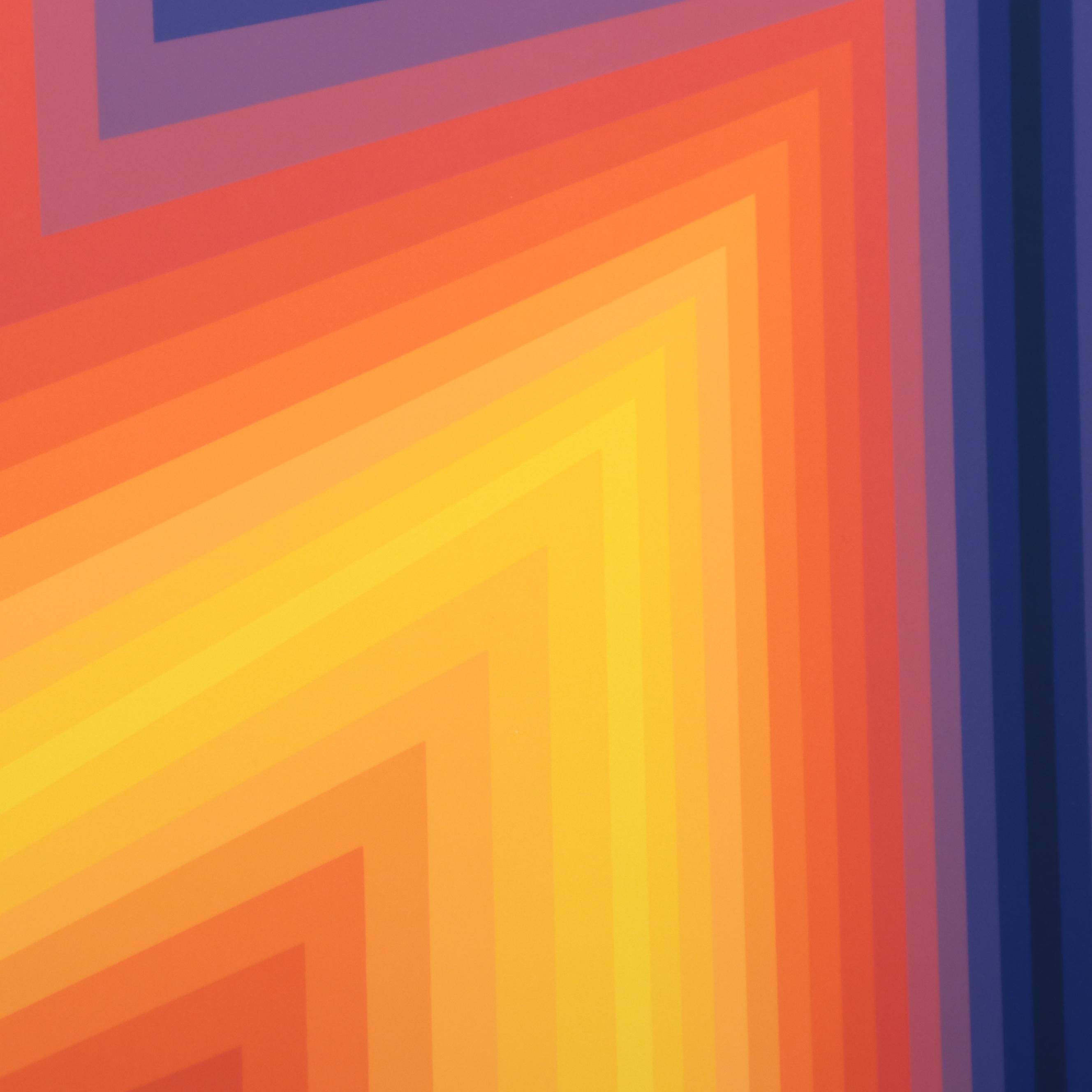 Jurgen Peters Op Art Serigraph "Lightning," 1978