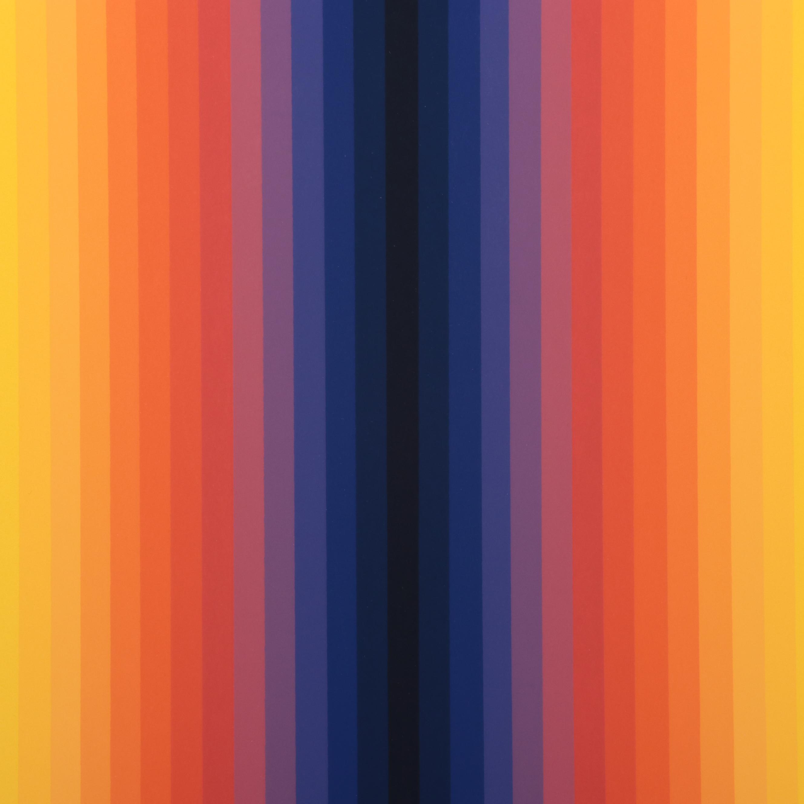 Jurgen Peters Op Art Serigraph "Lightning," 1978