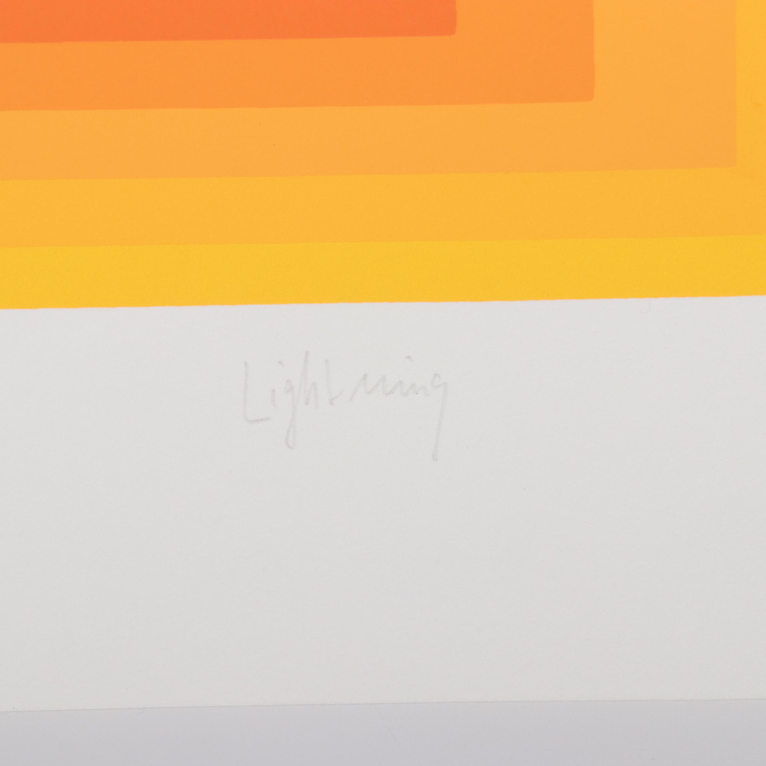 Jurgen Peters Op Art Serigraph "Lightning," 1978