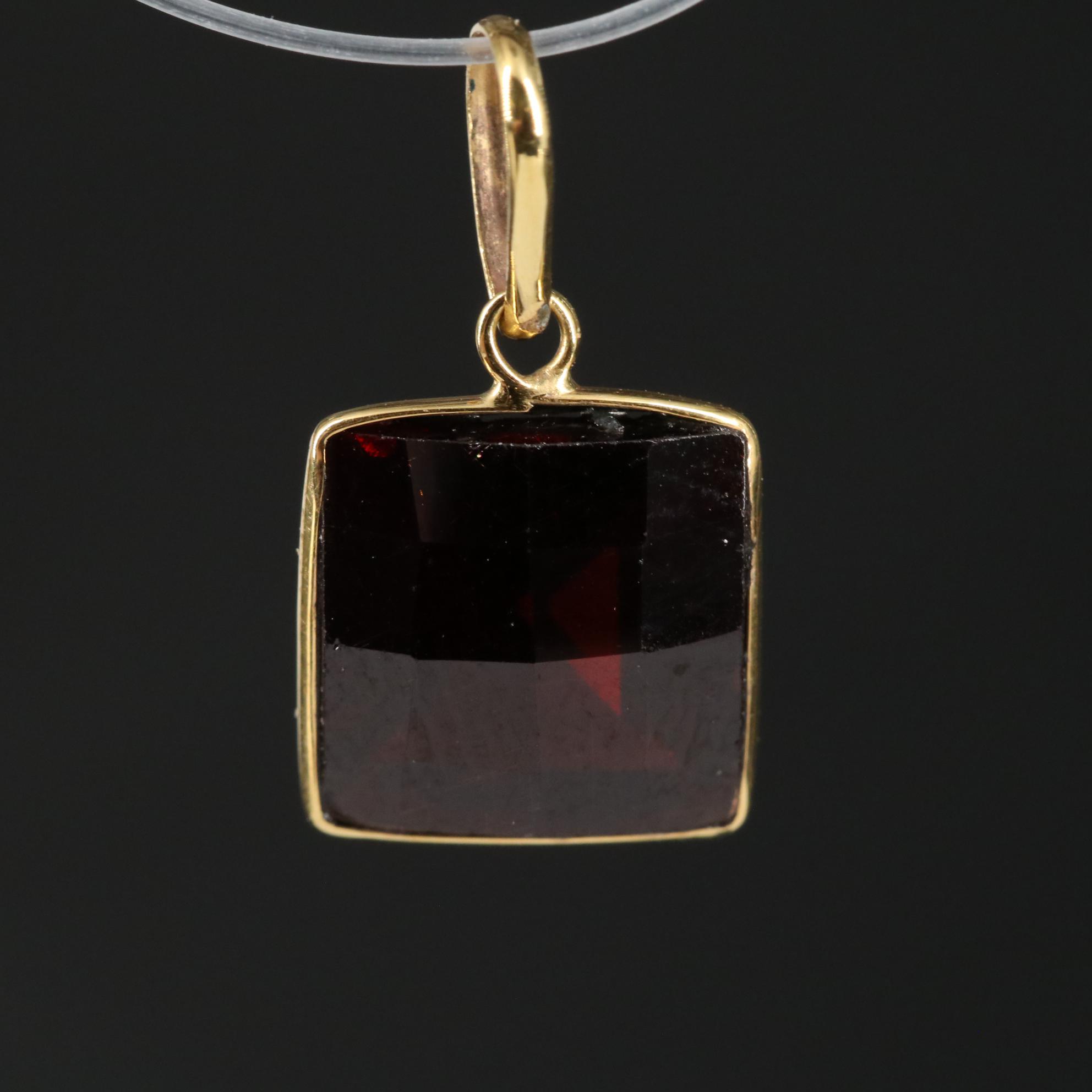 14K Garnet Pendant