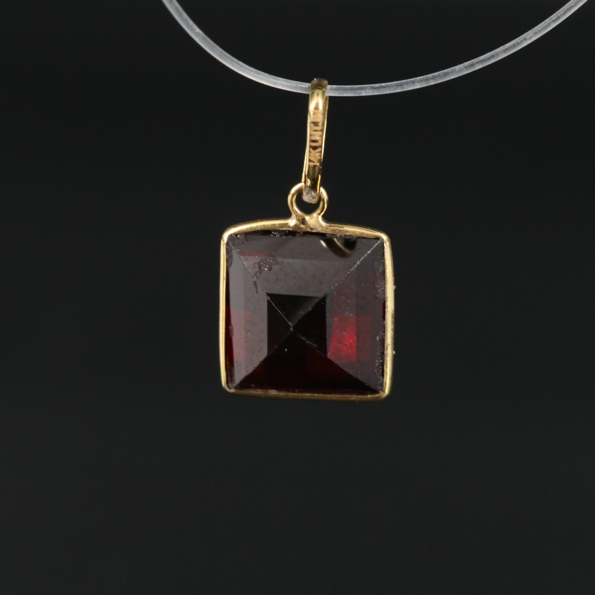 14K Garnet Pendant