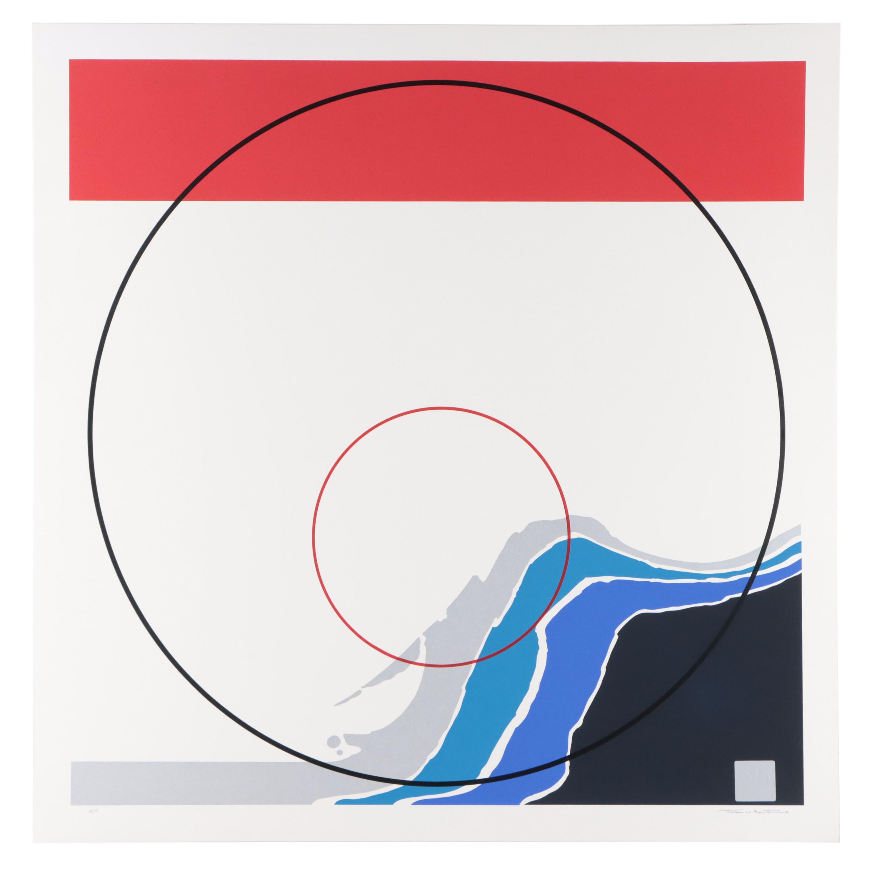 Thomas Whelan Benton Serigraph "Blue Landscape," 1979