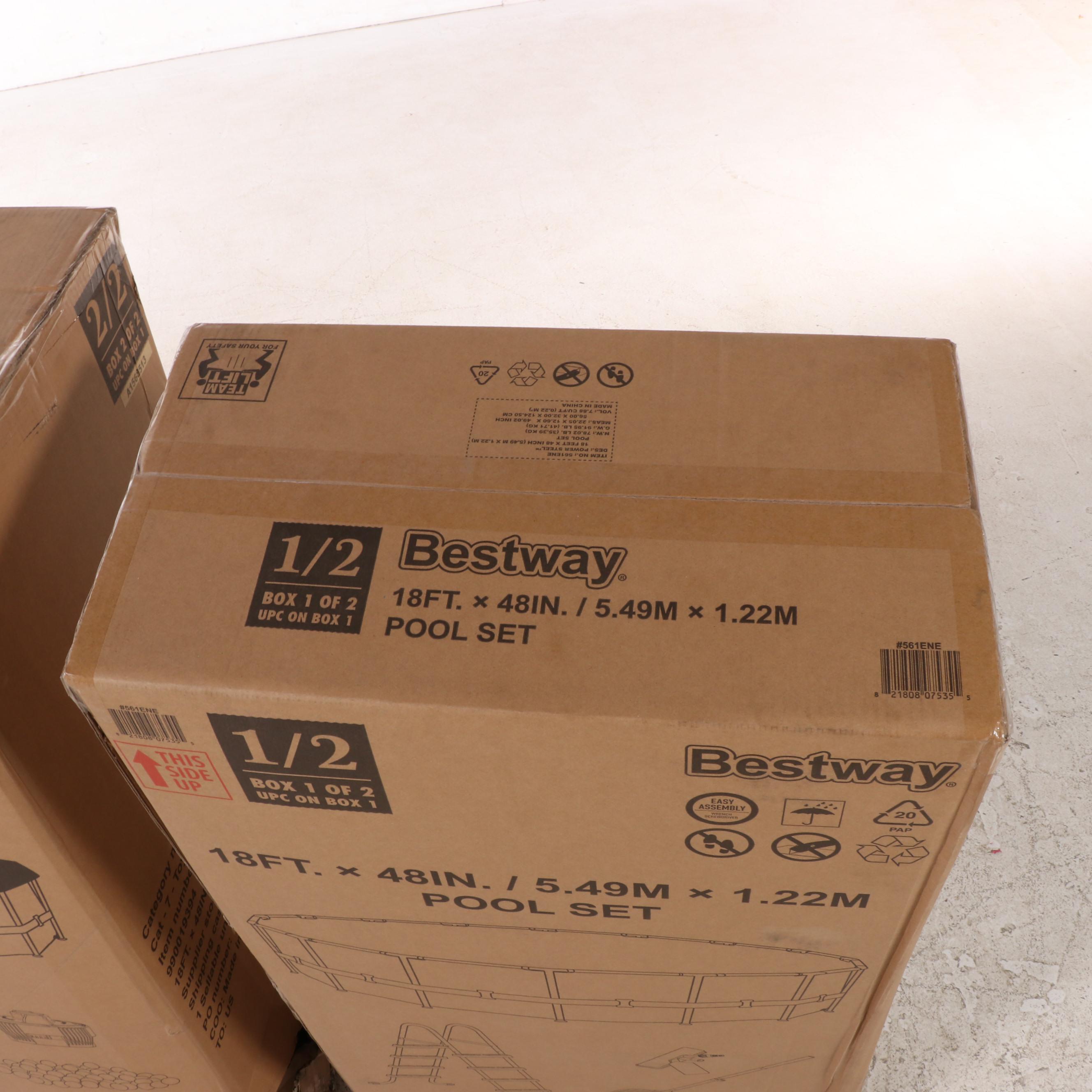 Bestway Power Steel 18’ x 48” Round Above Ground Pool Set