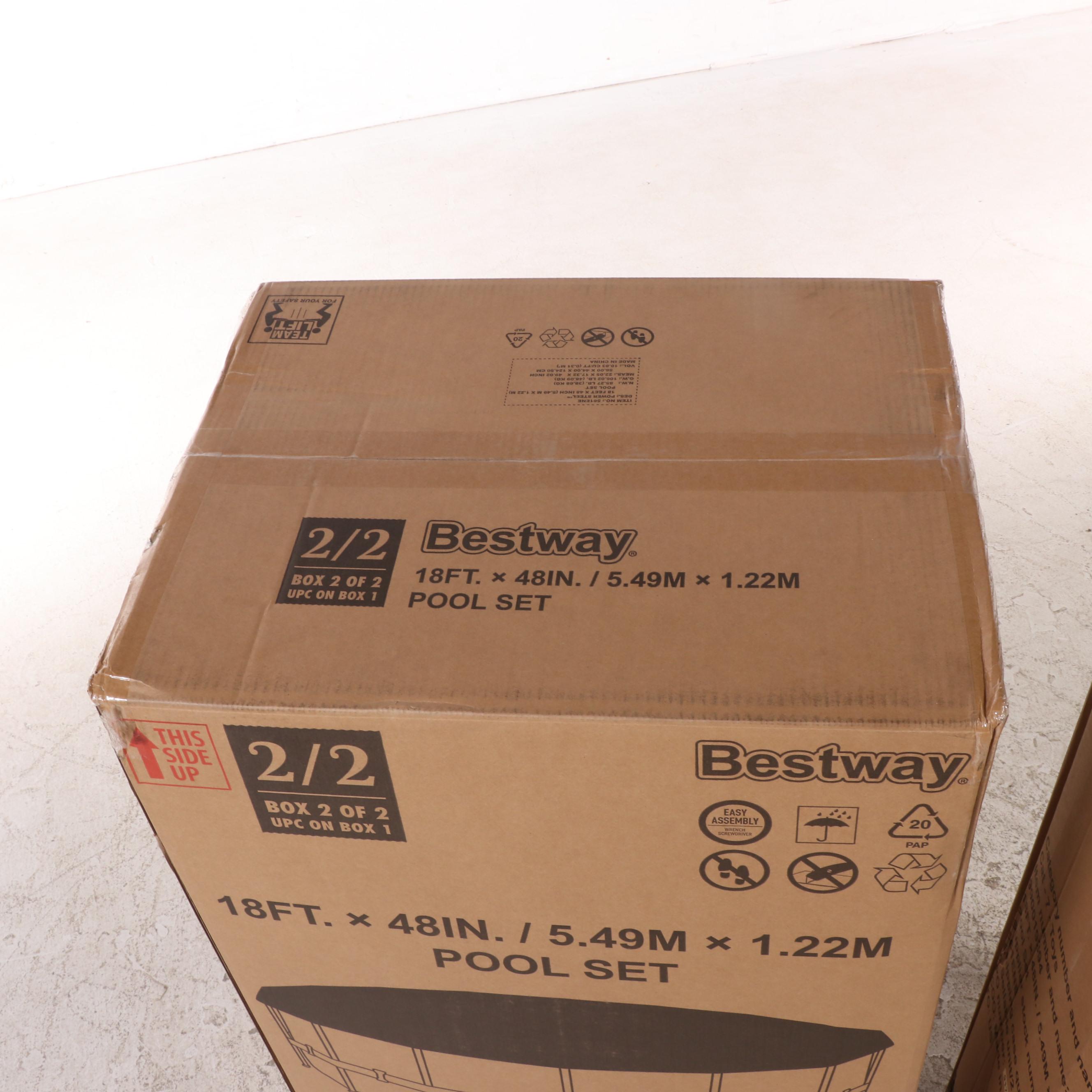 Bestway Power Steel 18’ x 48” Round Above Ground Pool Set