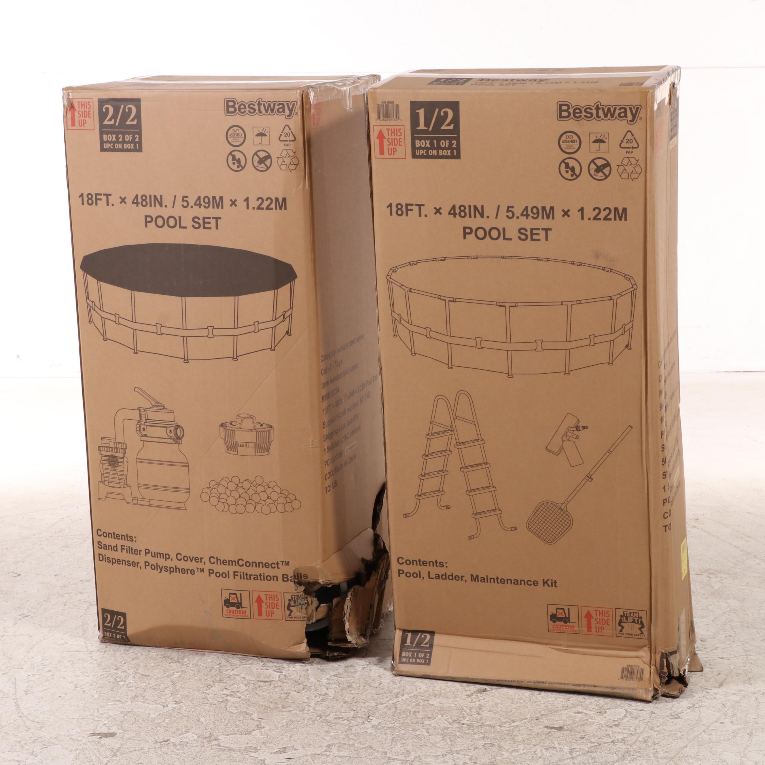 Bestway Power Steel 18’ x 48” Round Above Ground Pool Set