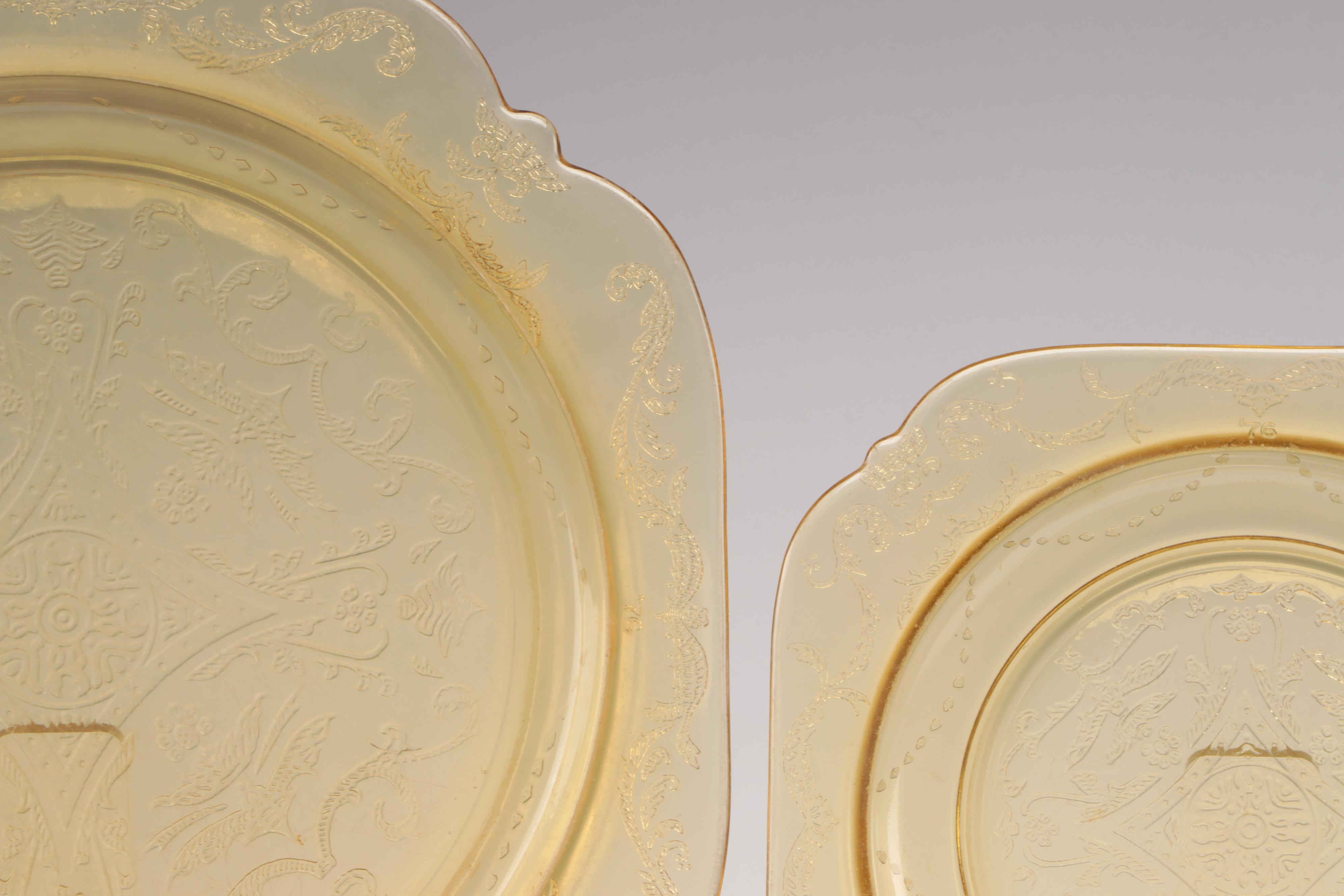 Federal Glass "Recollection" Amber Glass Tableware