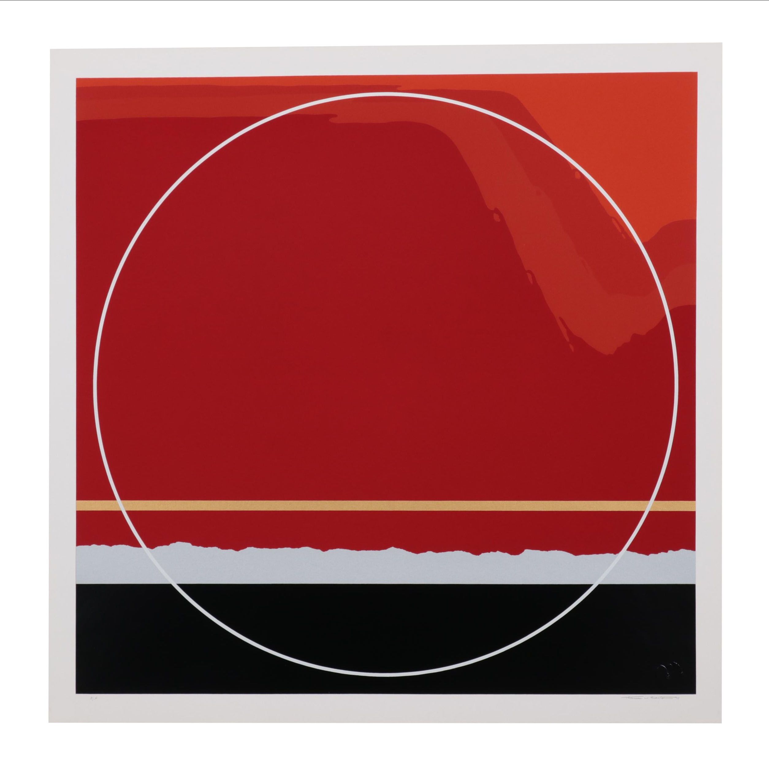 Thomas Whelan Benton Serigraph "Red Landscape," 1979