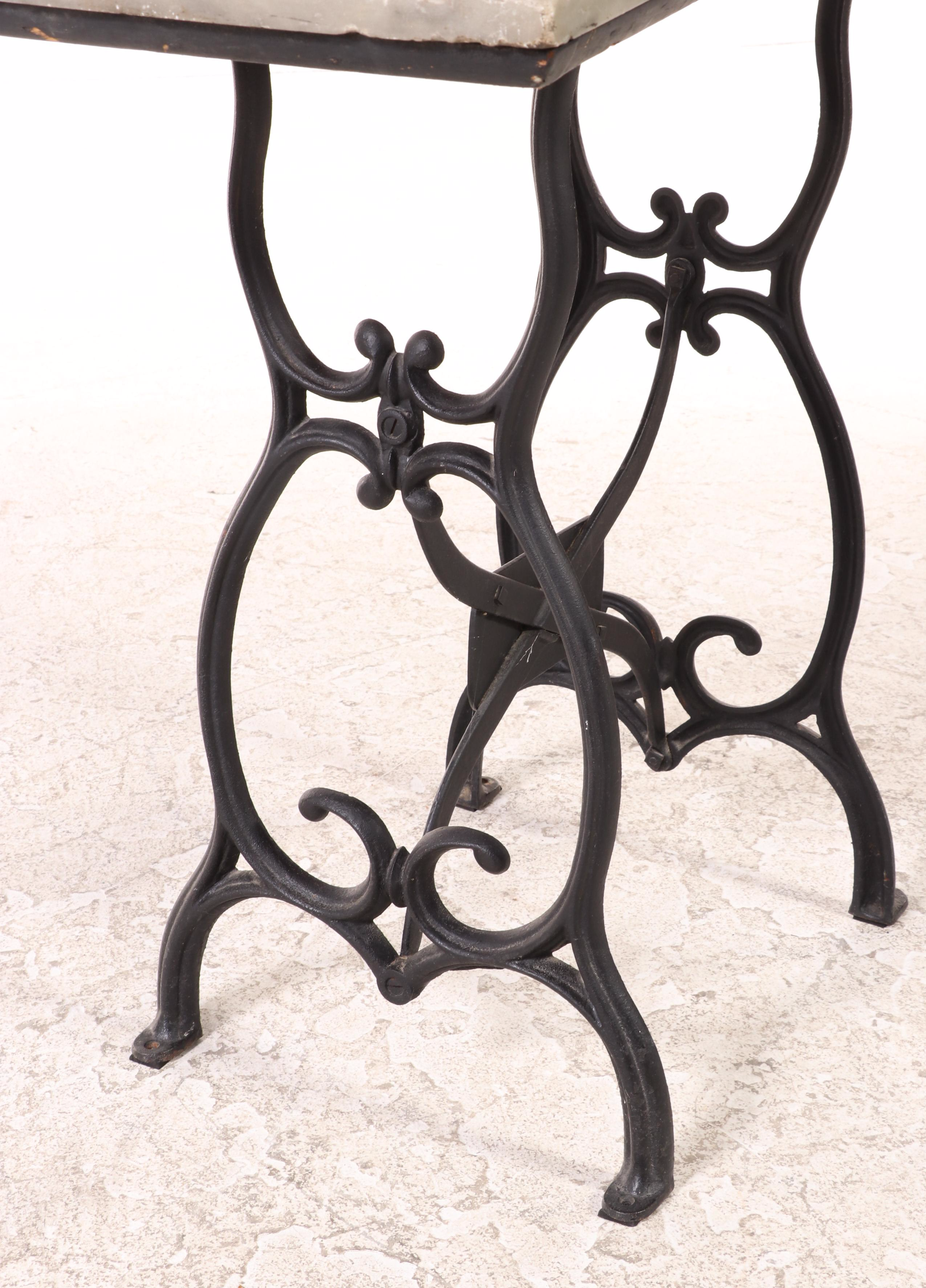 J.A. DeMuth Mfg. Co. Cast Iron and Marble Top Beatin Biscuit Machine, pat. 1898